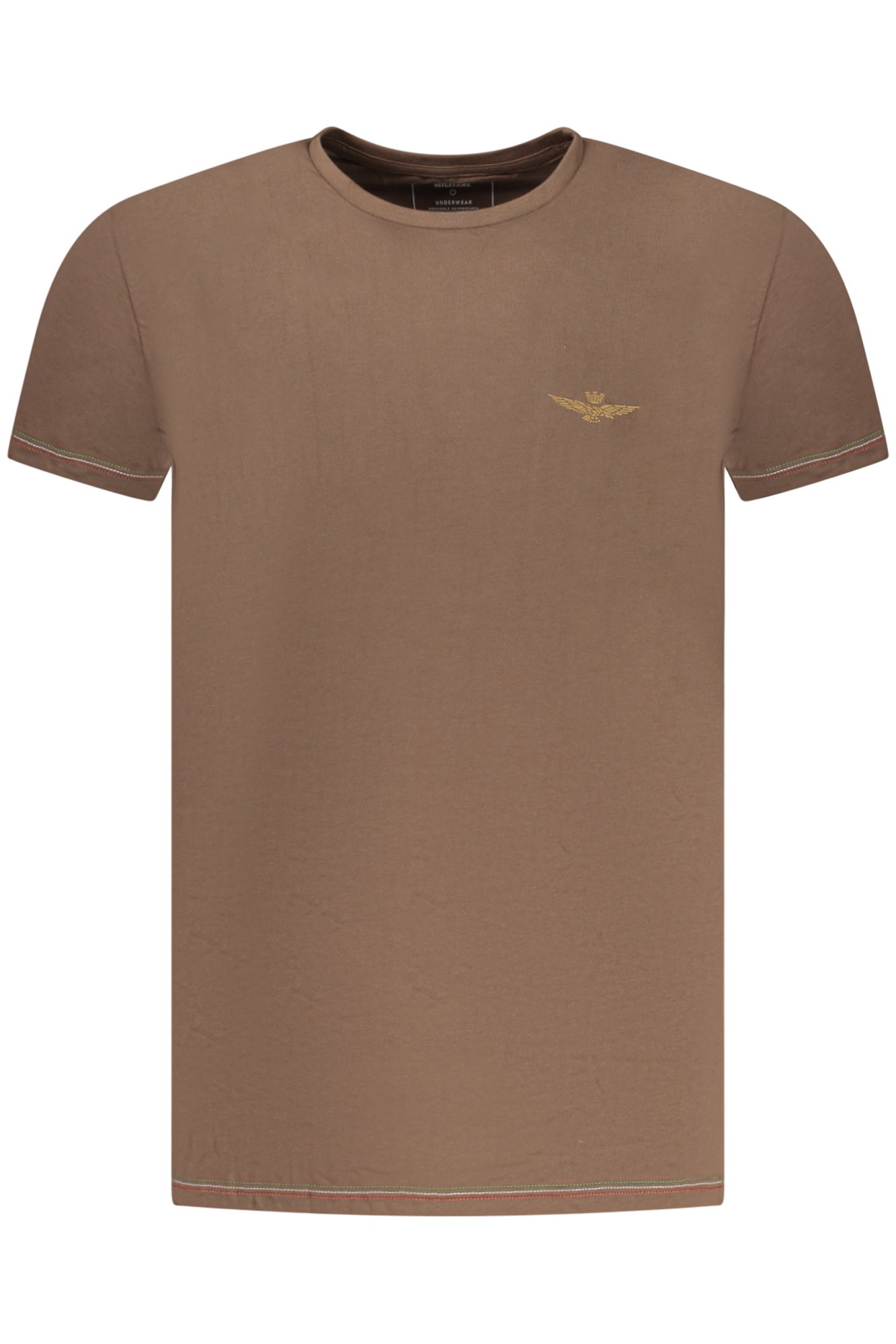 AERONAUTICA MILITARE MEN'S BROWN OUTERWEAR T-SHIRT 