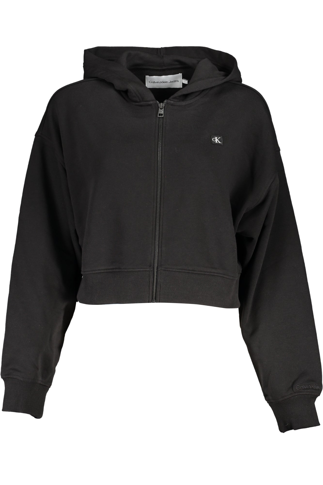 CALVIN KLEIN WOMEN'S BLACK ZIP-UP SWEATSHIRT 