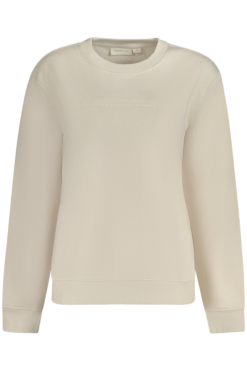 CALVIN KLEIN WOMEN'S BEIGE ZIP-UP SWEATSHIRT 