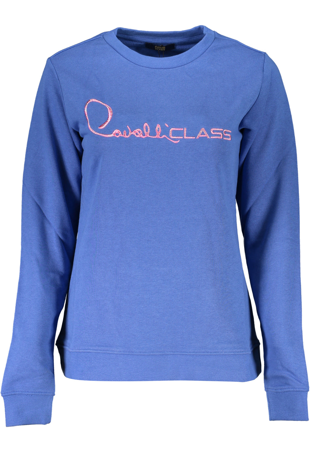 CAVALLI CLASS WOMEN'S BLUE ZIP-UP SWEATSHIRT 