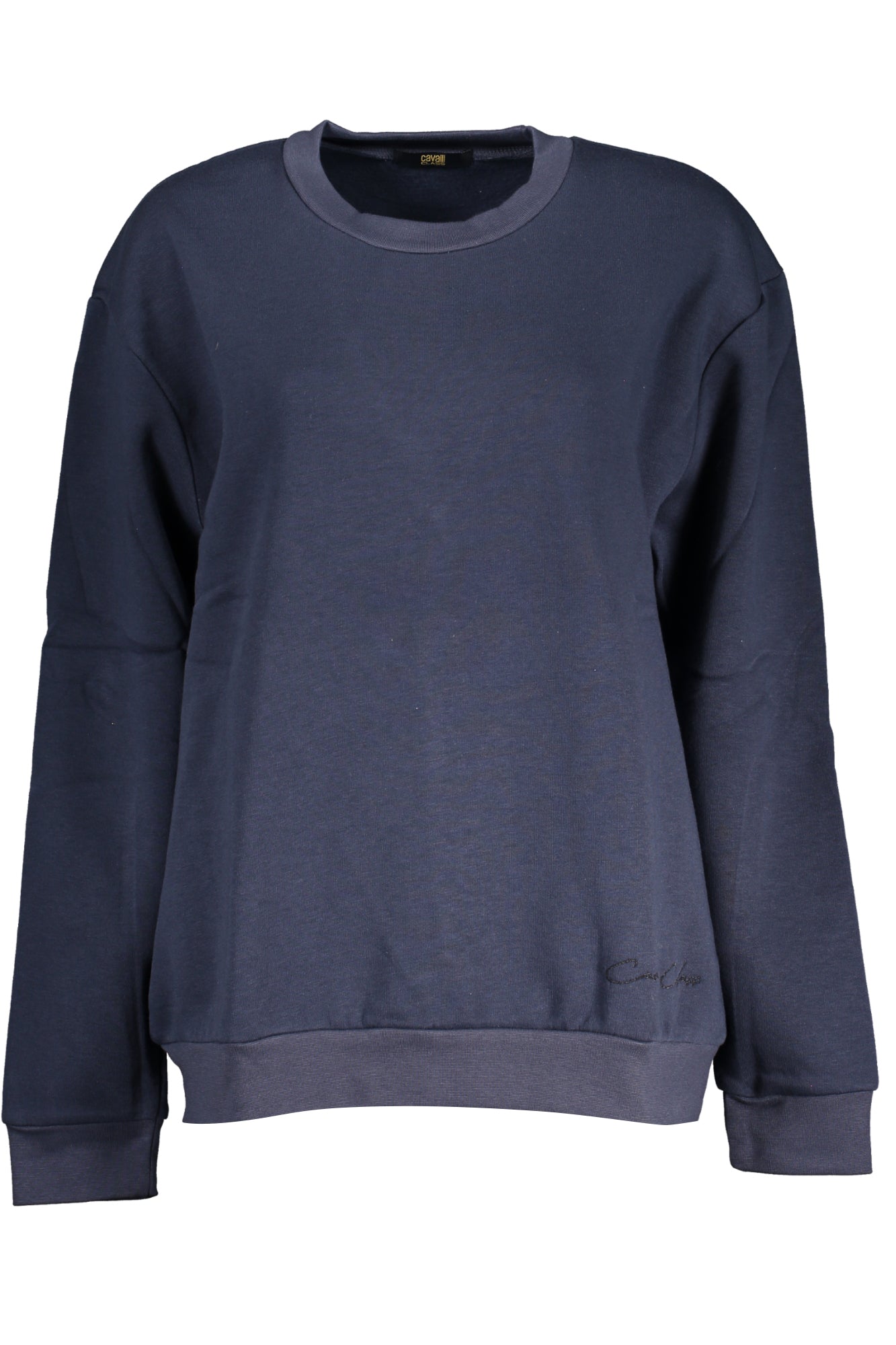 CAVALLI CLASS WOMEN'S BLUE ZIP-UP SWEATSHIRT 