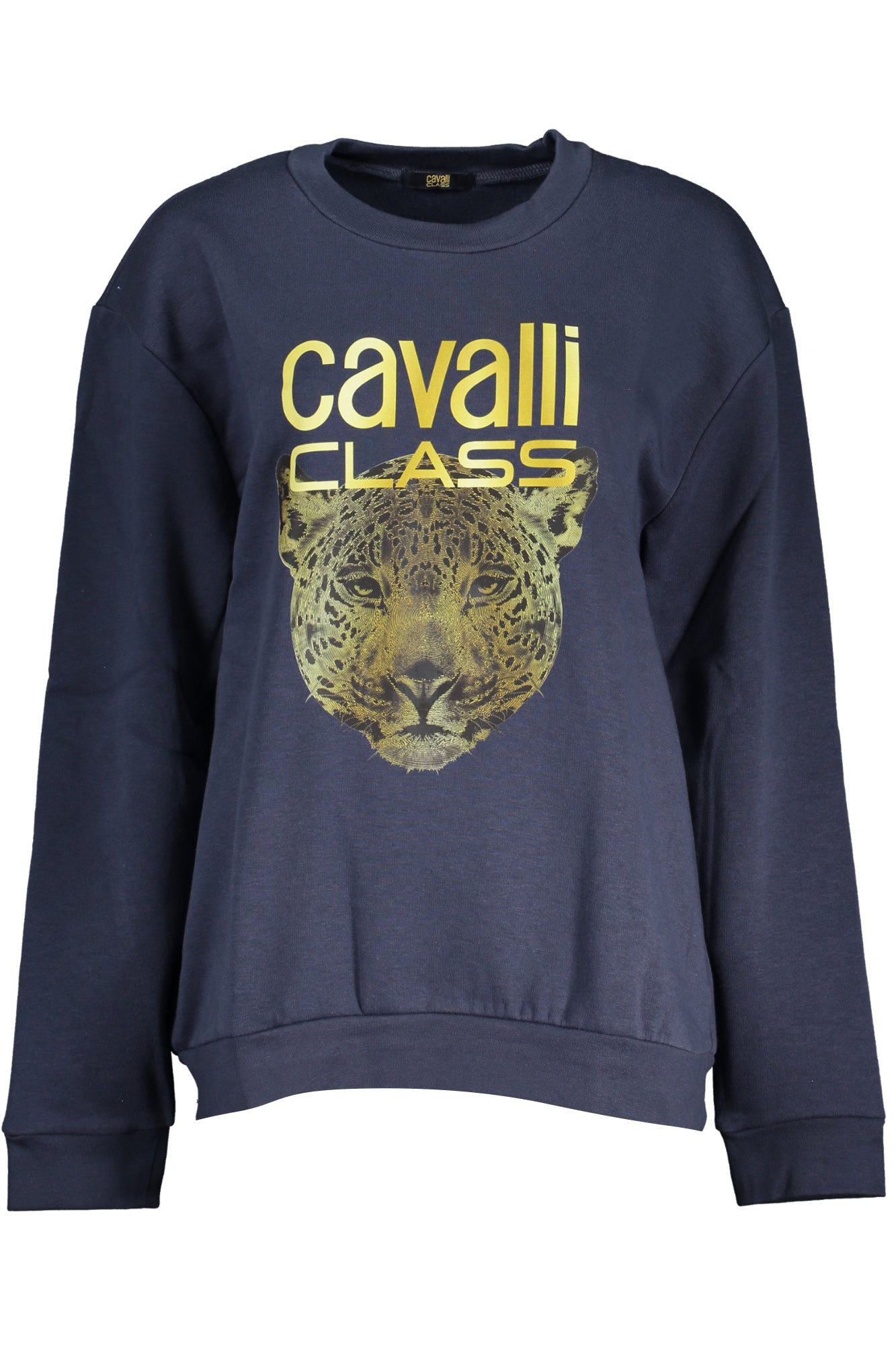 CAVALLI CLASS WOMEN'S BLUE ZIP-UP SWEATSHIRT 