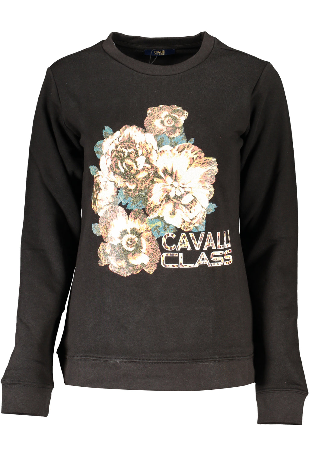 CAVALLI CLASS WOMEN'S ZIP-UP SWEATSHIRT BLACK 