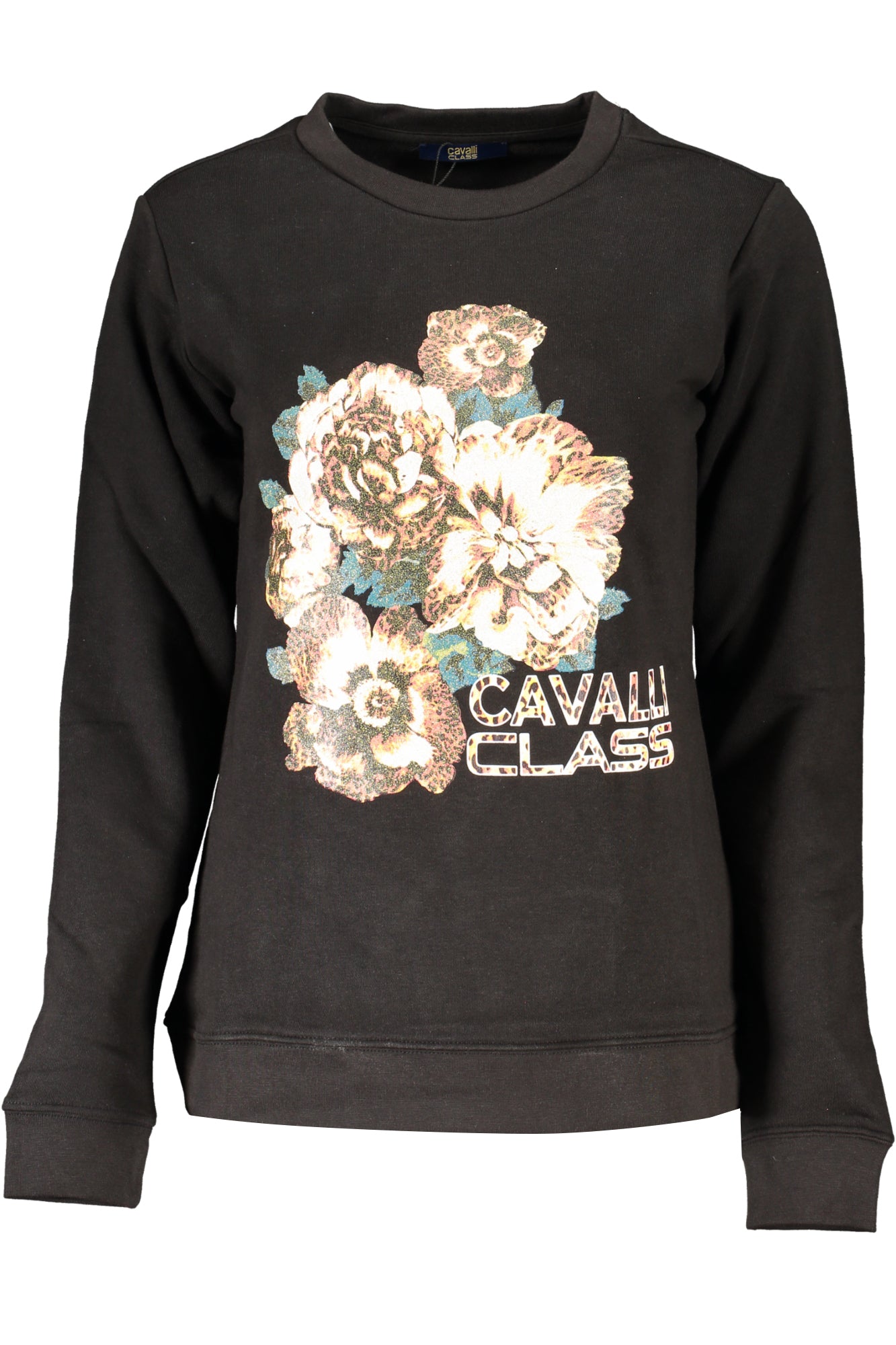 CAVALLI CLASS WOMEN'S ZIP-UP SWEATSHIRT BLACK 