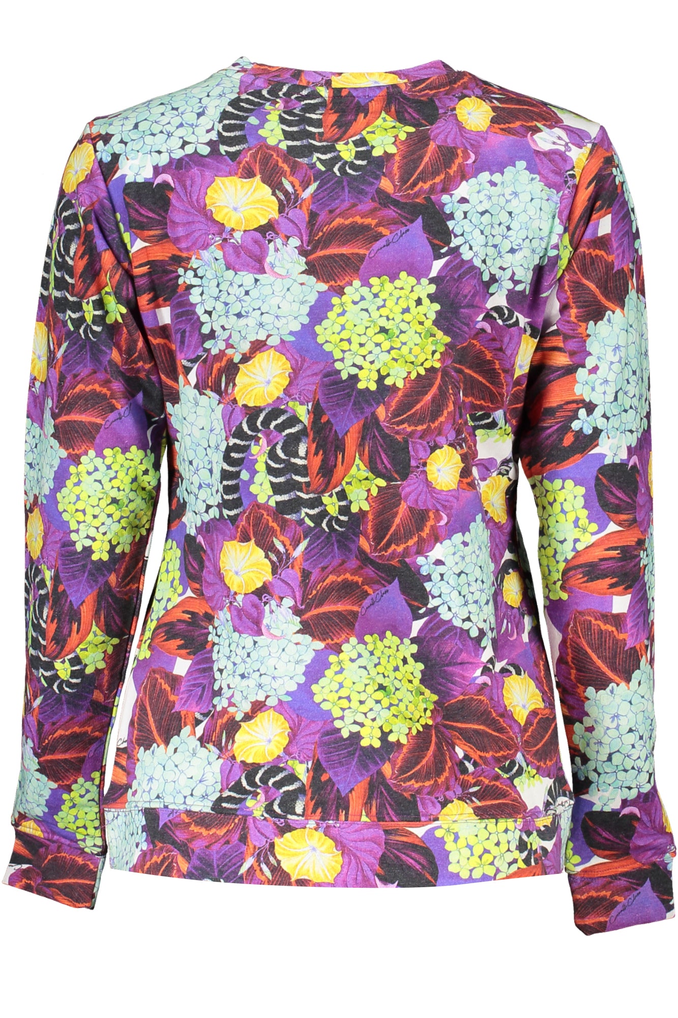 CAVALLI CLASS WOMEN'S PURPLE ZIP-UP SWEATSHIRT 