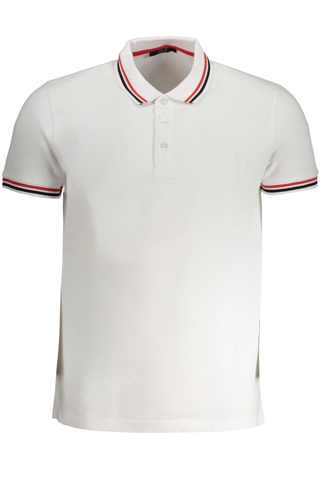 CAVALLI CLASS MEN'S SHORT-SLEEVE POLO SHIRT WHITE 