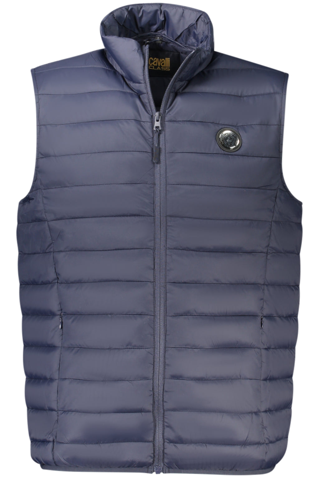CAVALLI CLASS MEN'S BLUE SLEEVELESS JACKET 
