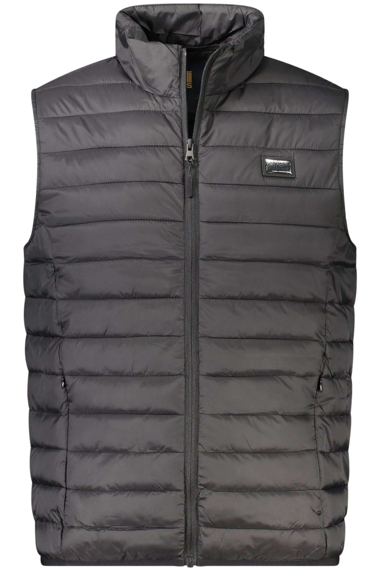 CAVALLI CLASS MEN'S BLACK SLEEVELESS JACKET 