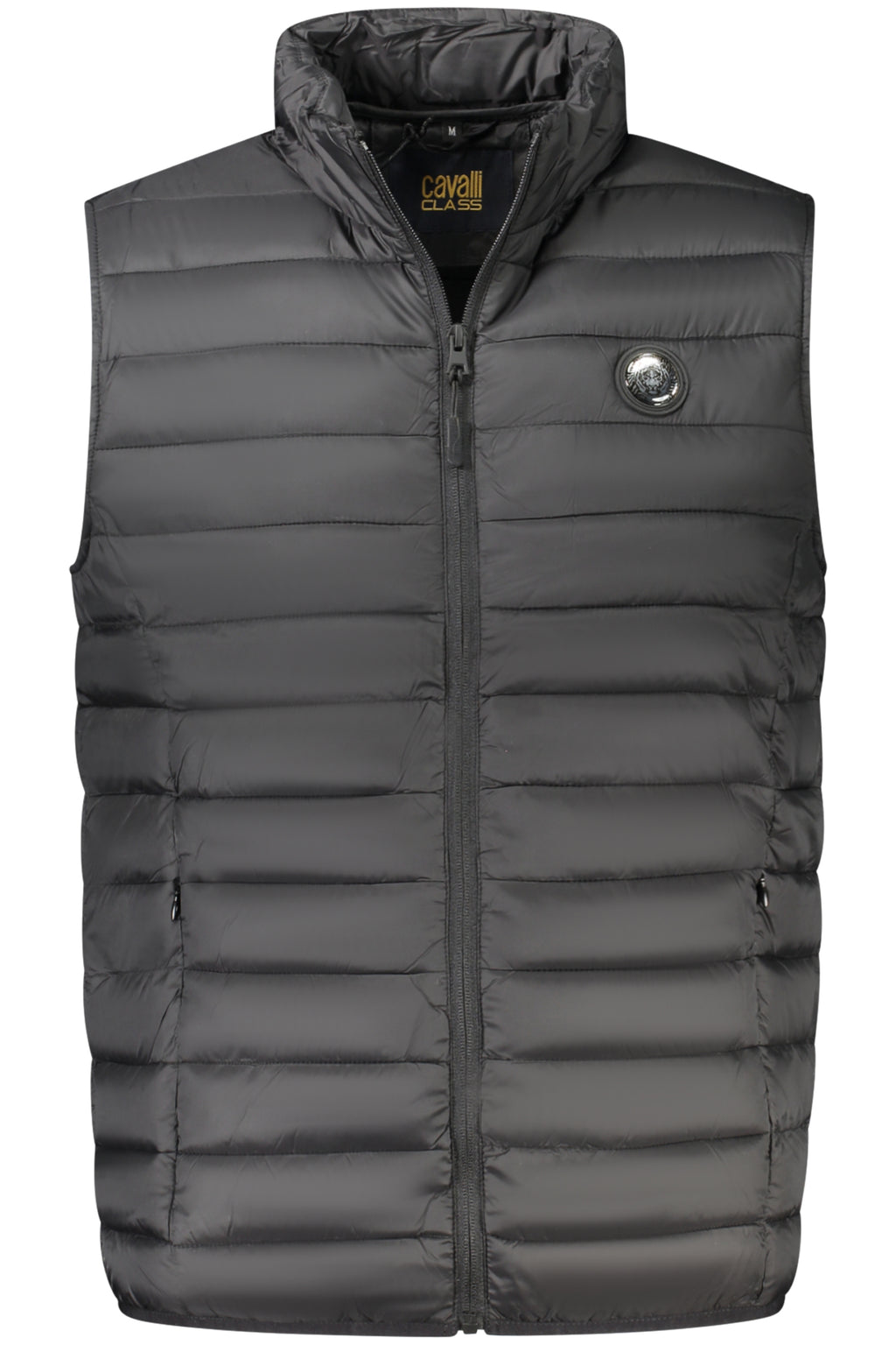 CAVALLI CLASS MEN'S BLACK SLEEVELESS JACKET 