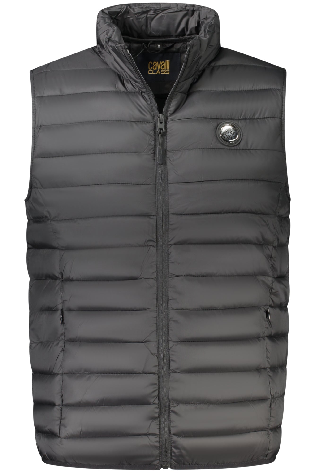 CAVALLI CLASS MEN'S BLACK SLEEVELESS JACKET 