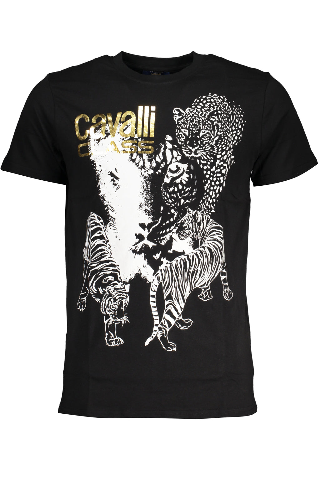 CAMISETA DE MANGA CORTA CAVALLI CLASS PARA HOMBRE NEGRA 