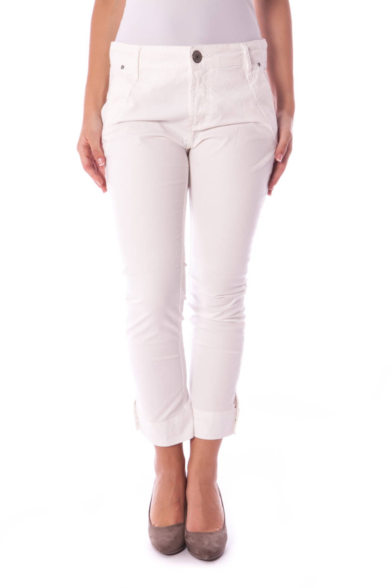 COLCCI WOMEN'S WHITE FISHERMAN'S TROUSERS 