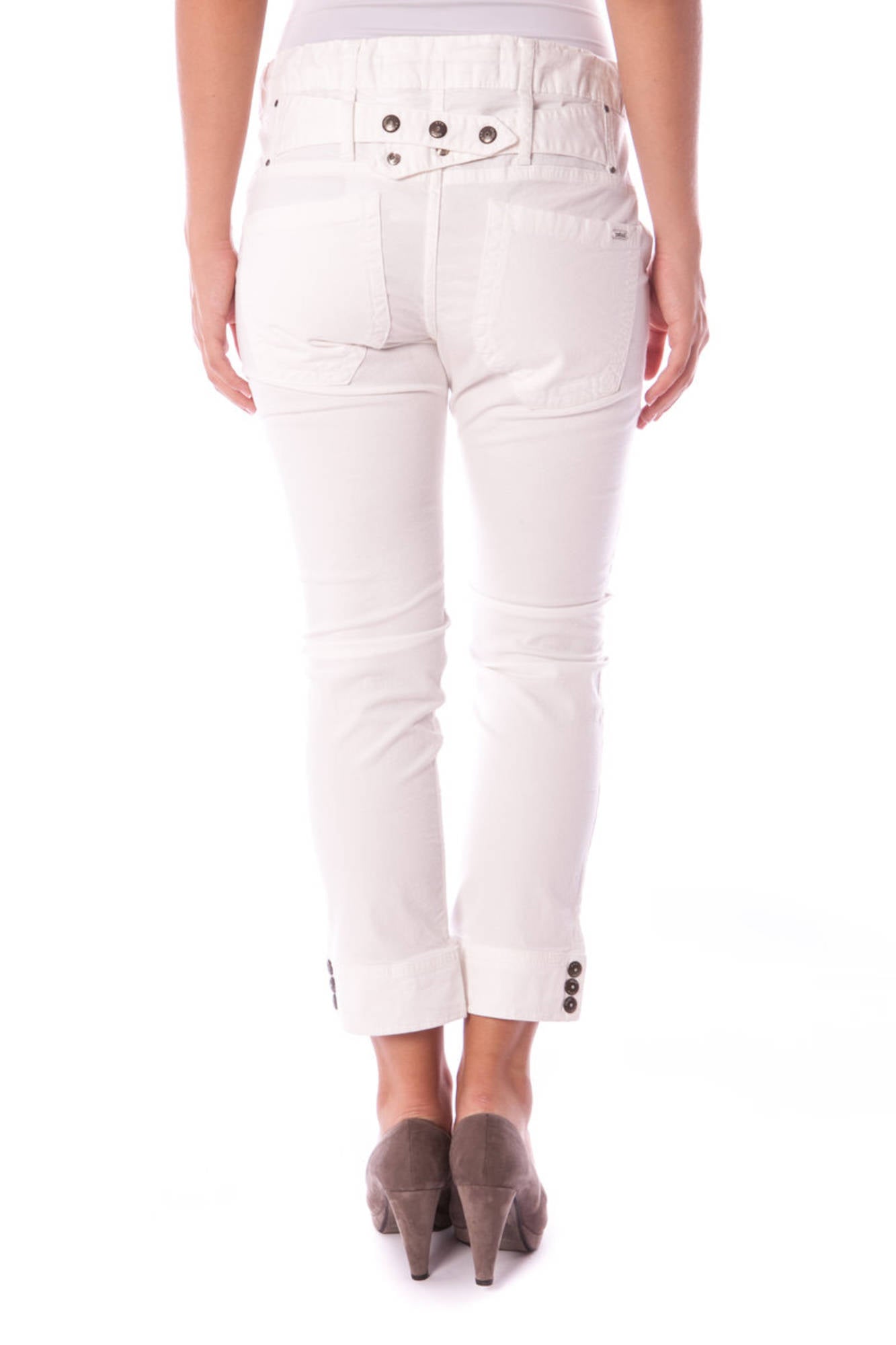 COLCCI WOMEN'S WHITE FISHERMAN'S TROUSERS 