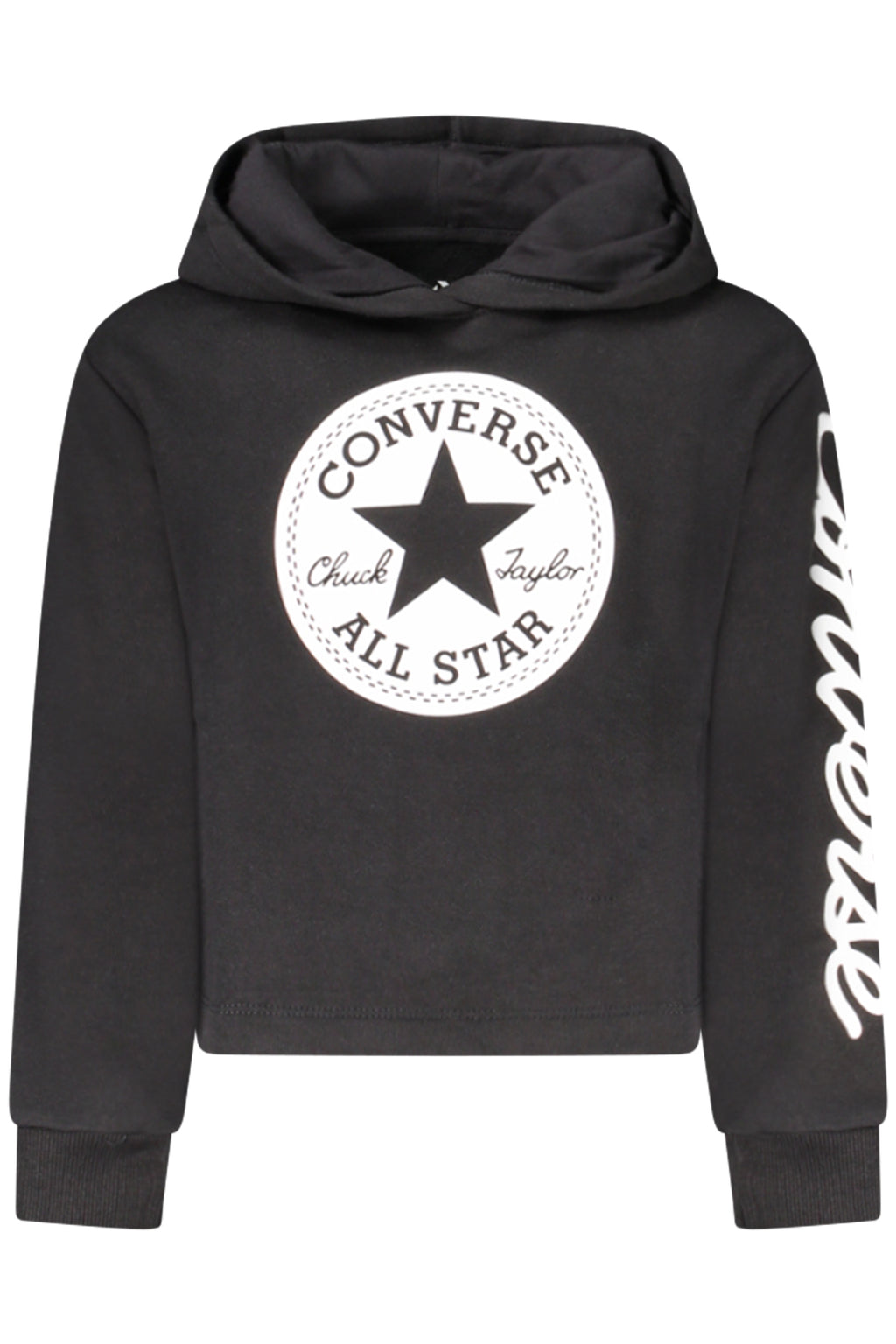 Sudadera con capucha y cremallera para niña de Converse, color negro 