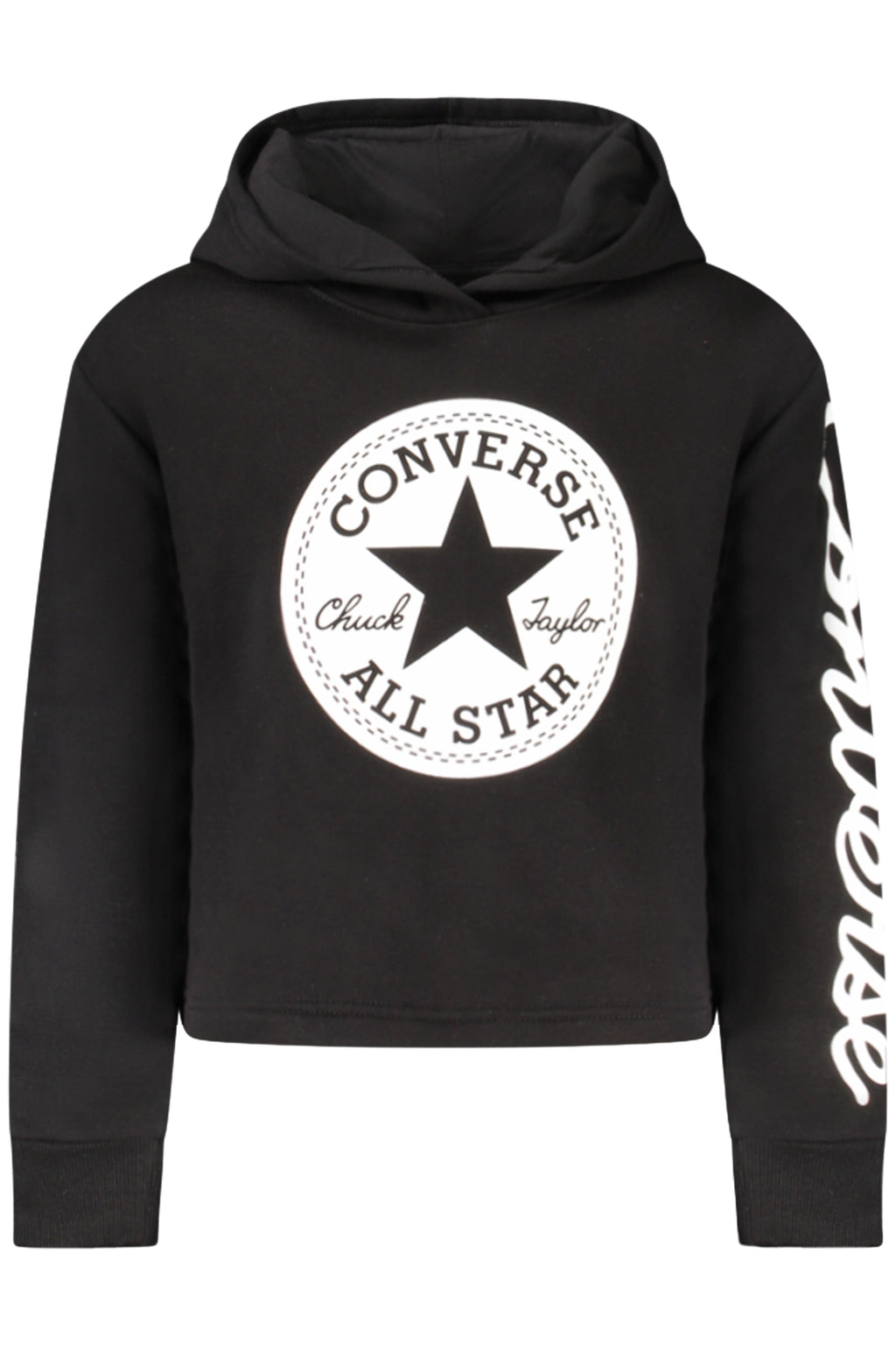 Sudadera con capucha y cremallera para niña de Converse, color negro 