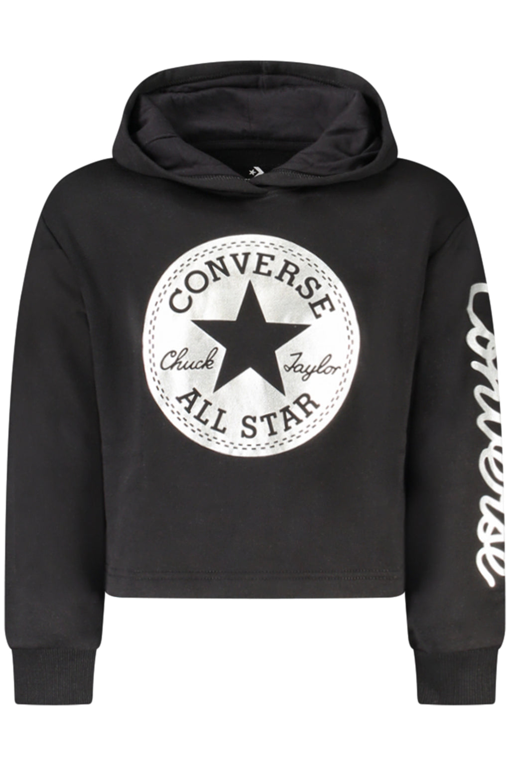Sudadera con capucha y cremallera para niña de Converse, color negro 