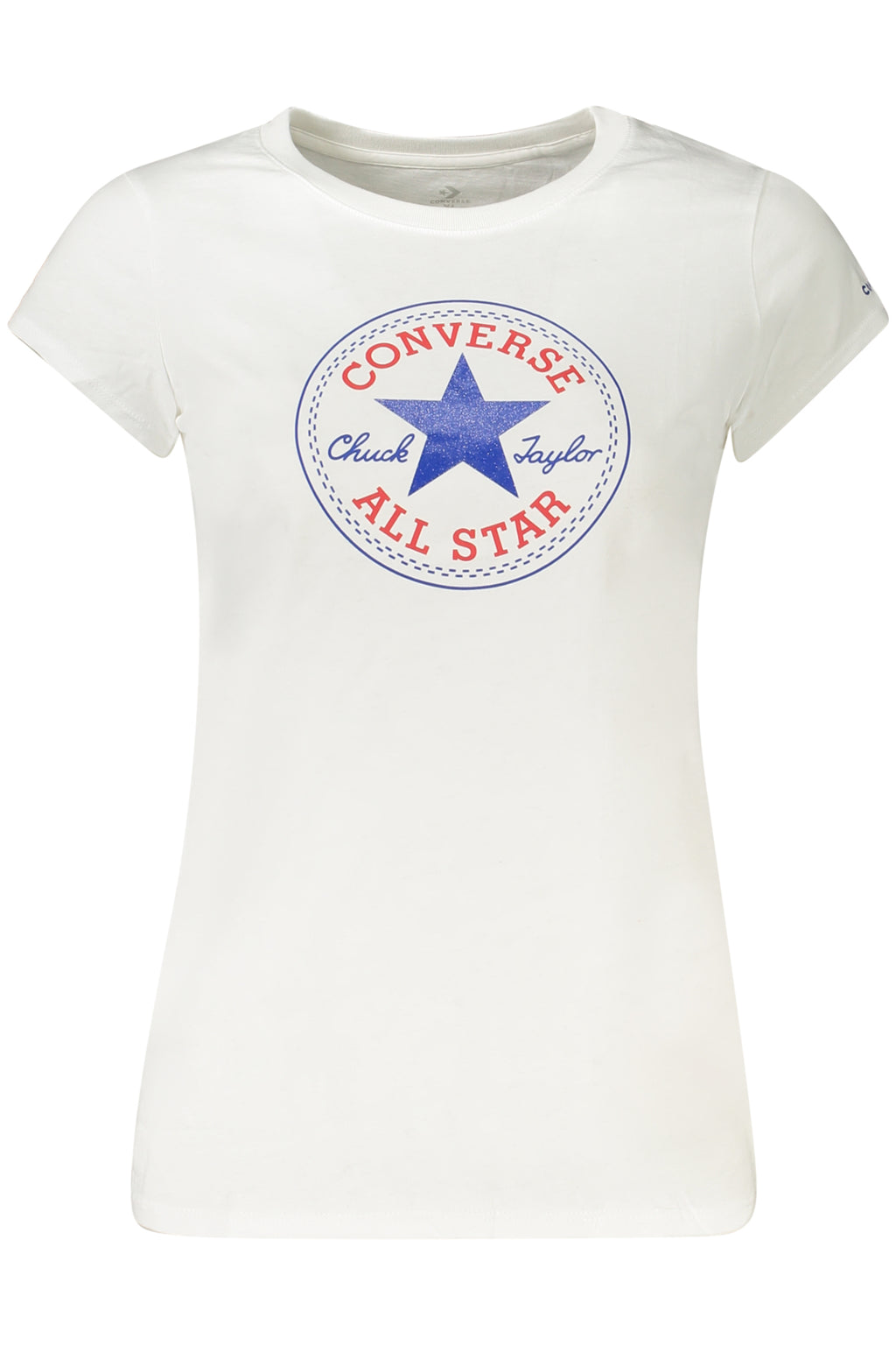 CONVERSE T-SHIRT MANICHE CORTE BAMBINA BIANCO