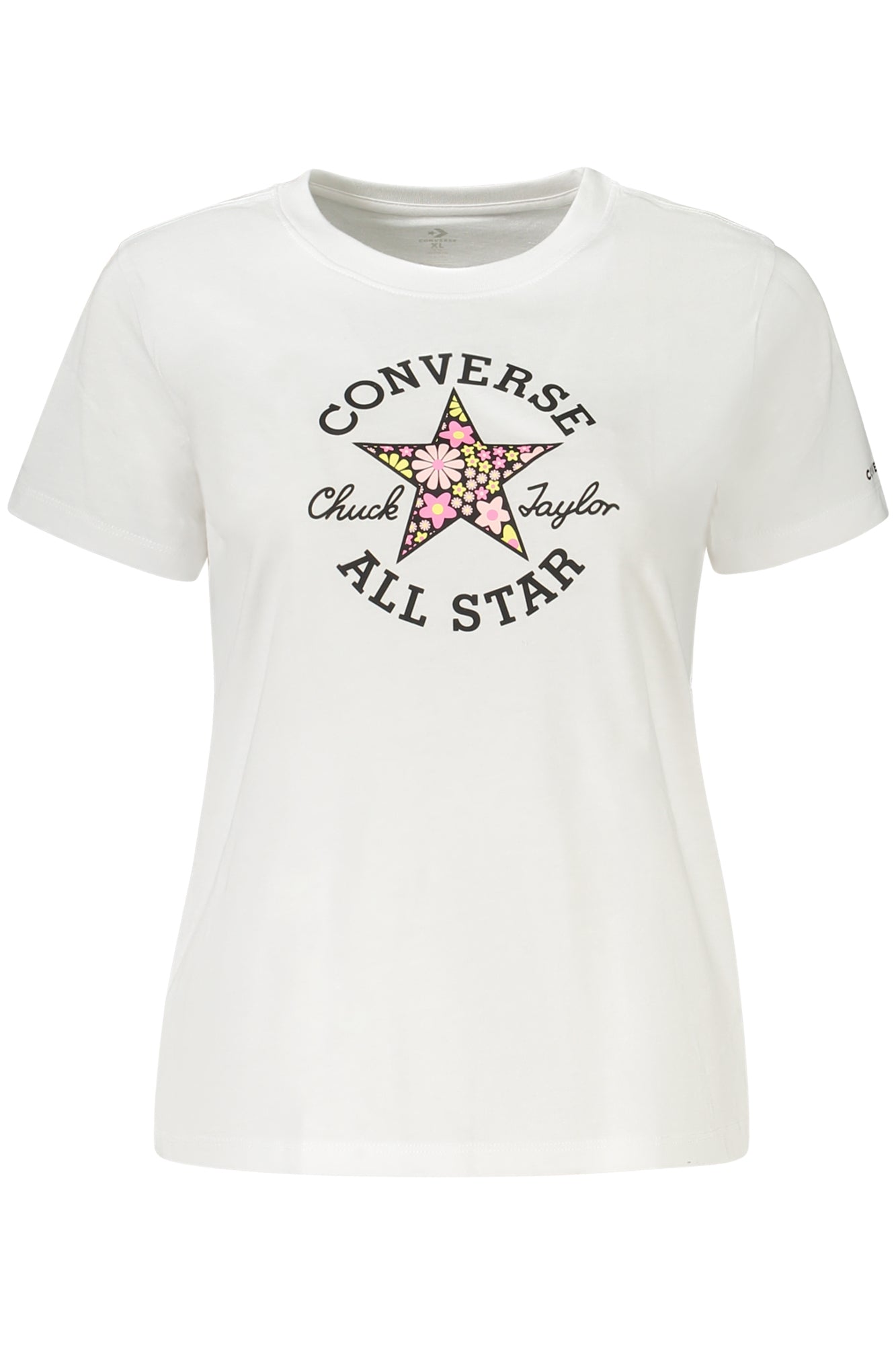 CONVERSE T-SHIRT MANICHE CORTE BAMBINA BIANCO