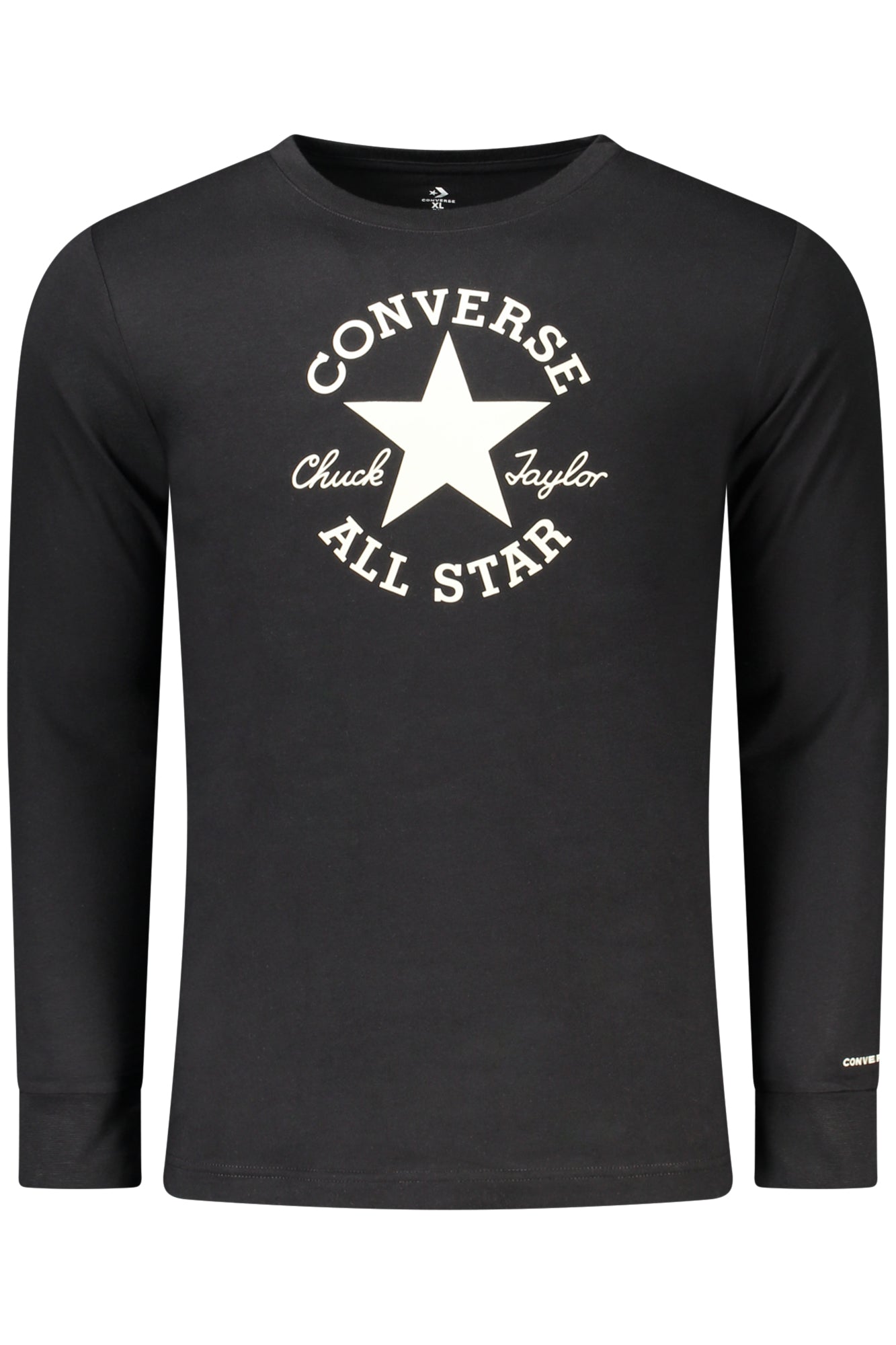 CONVERSE T-SHIRT MANICHE LUNGHE BAMBINO NERO