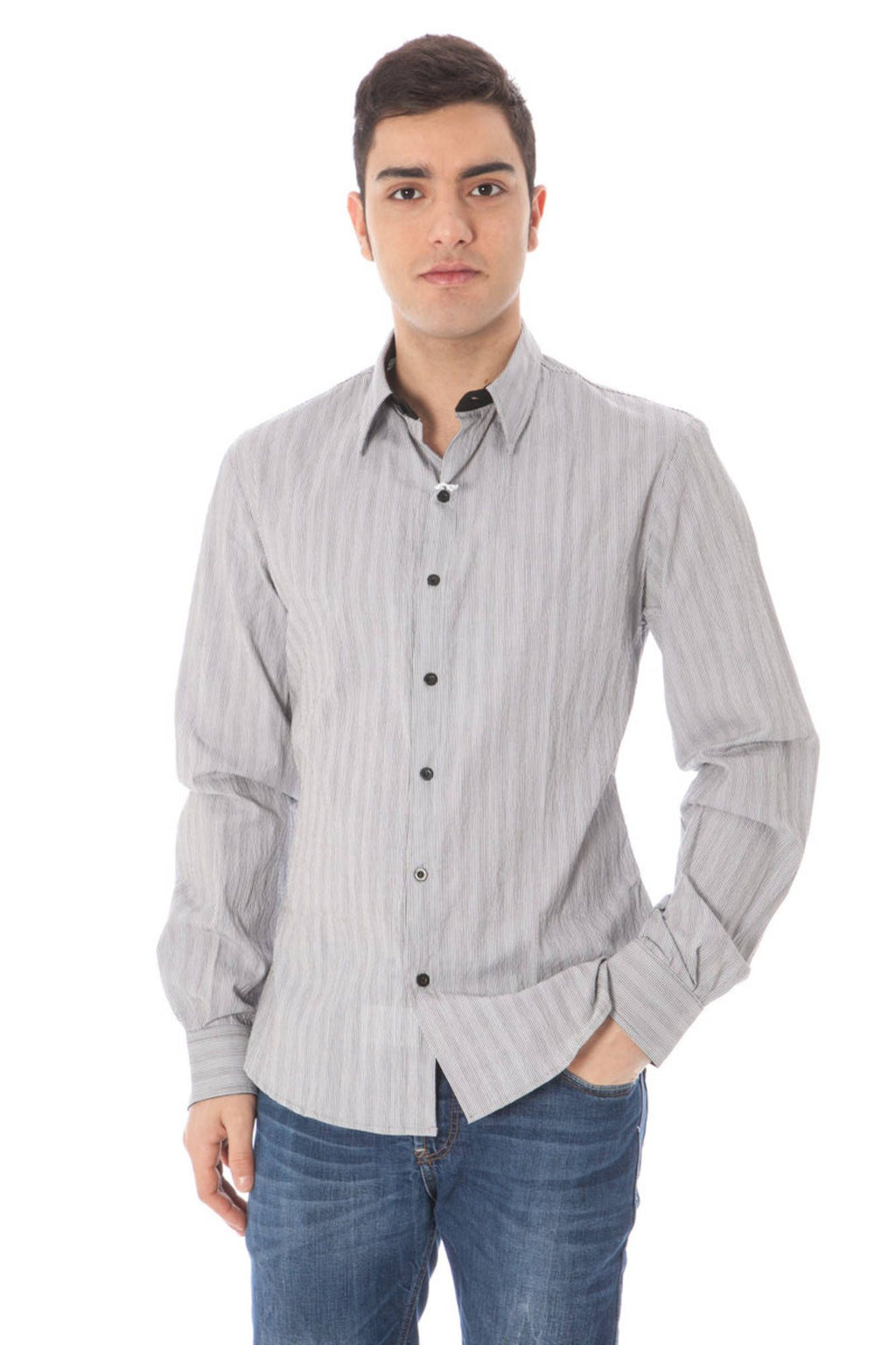 Camisa nacional de manga larga para hombre, color blanco 