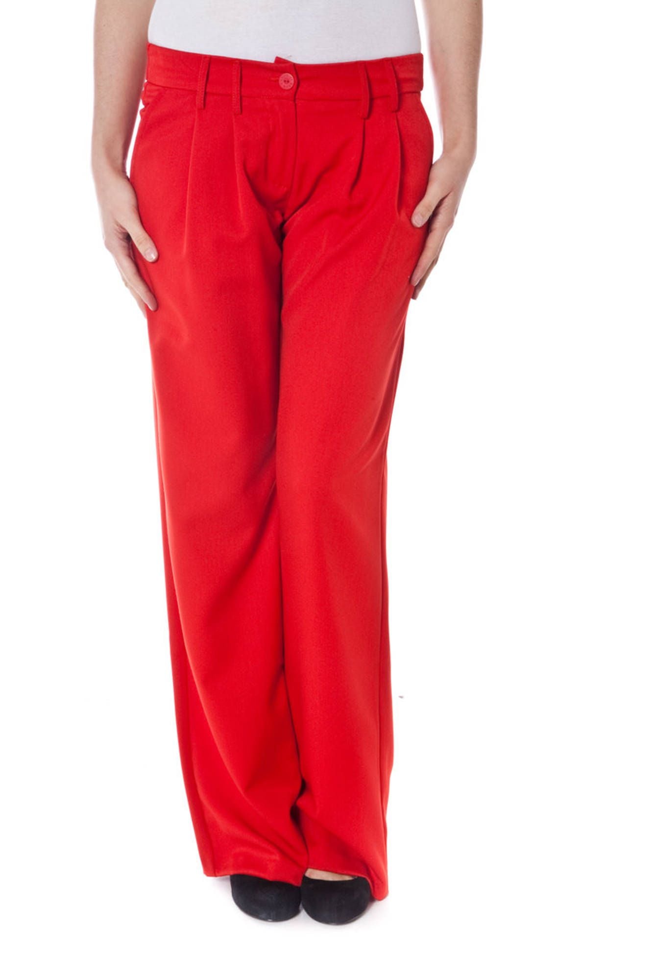 DENNY ROSE WOMEN'S RED TROUSERS 