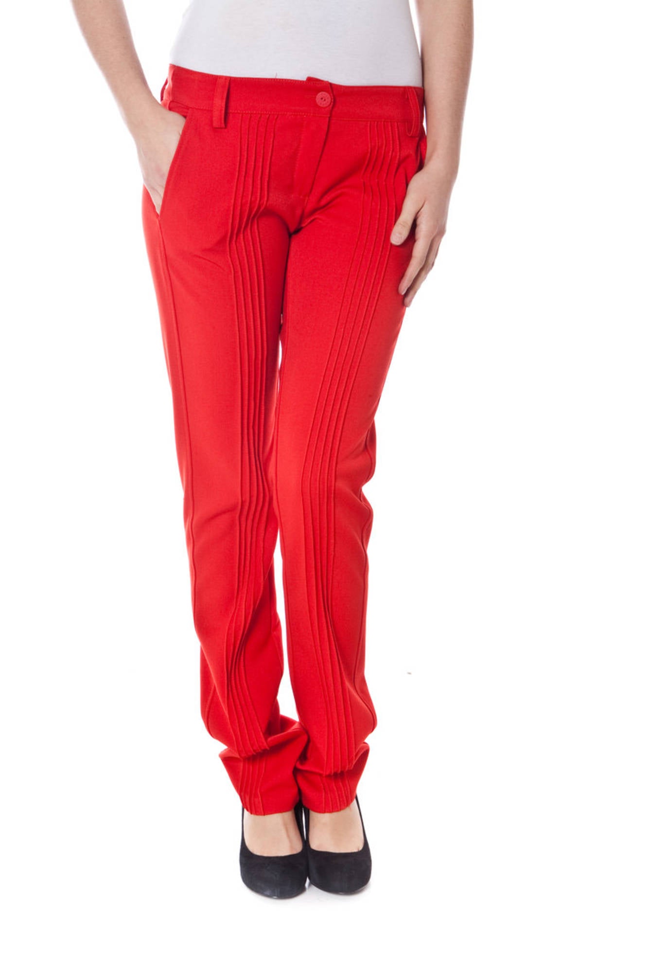 DENNY ROSE WOMEN'S RED TROUSERS 