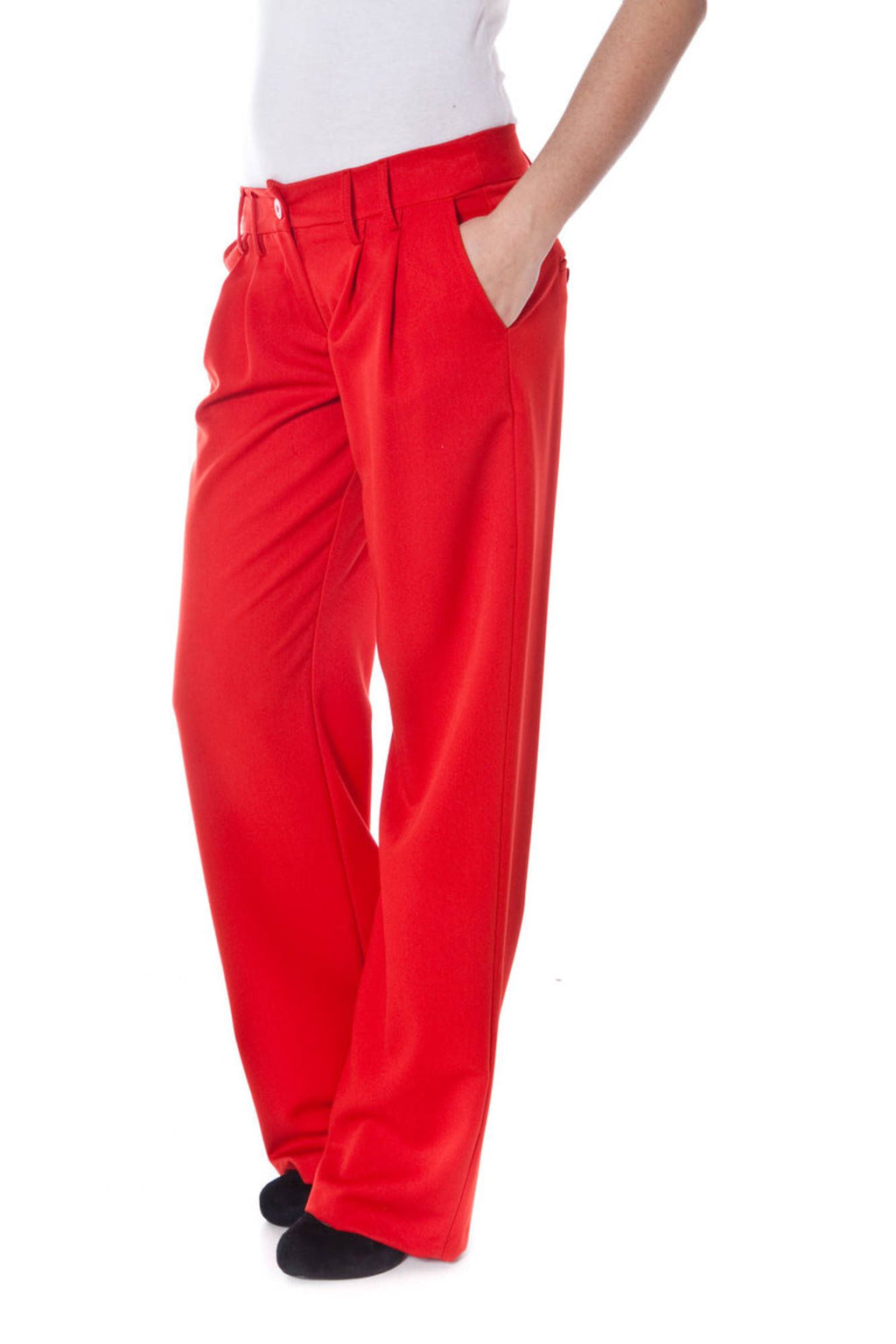 DENNY ROSE WOMEN'S RED TROUSERS 