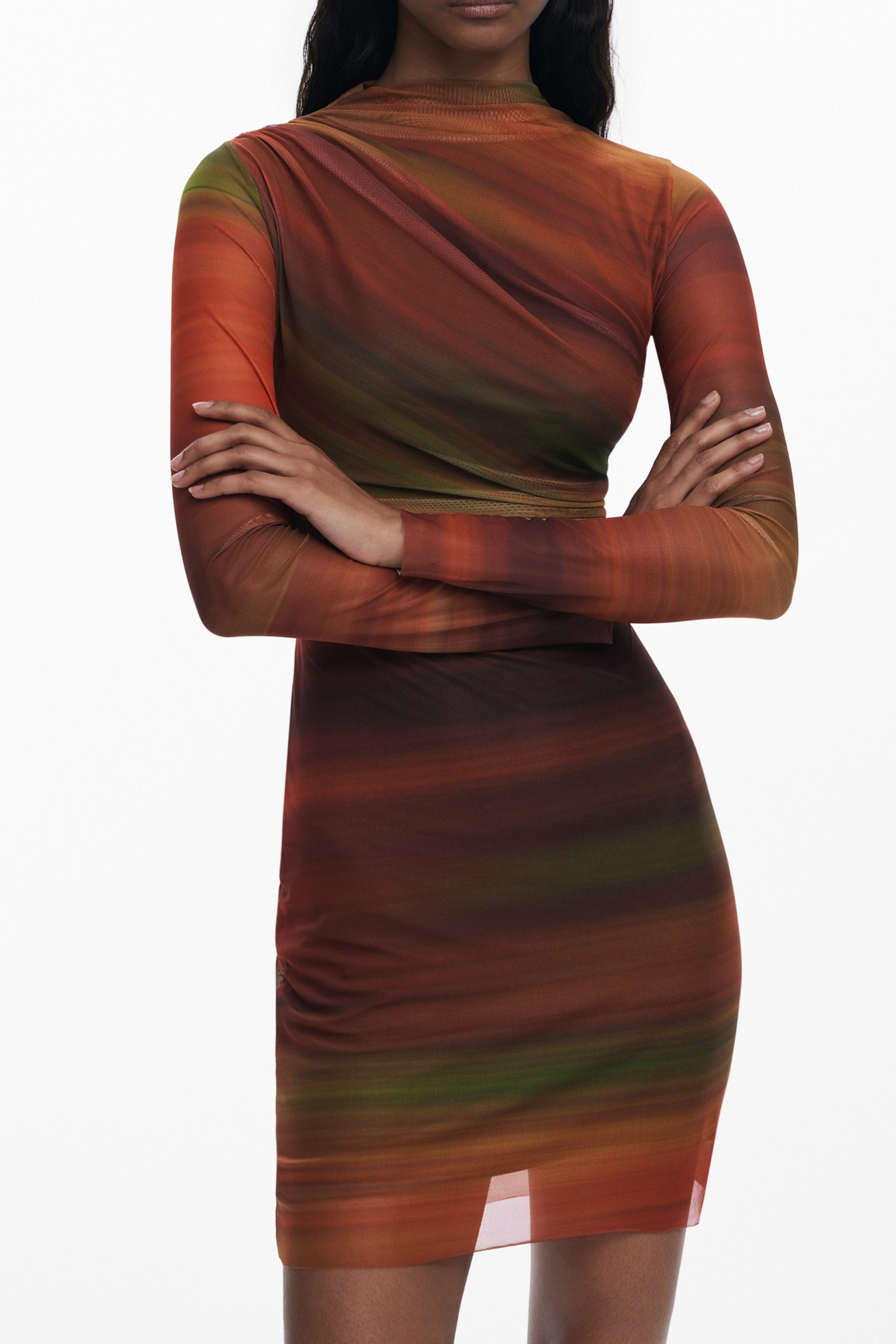 DESIGUAL WOMEN'S SHORT DRESS ORANGE 