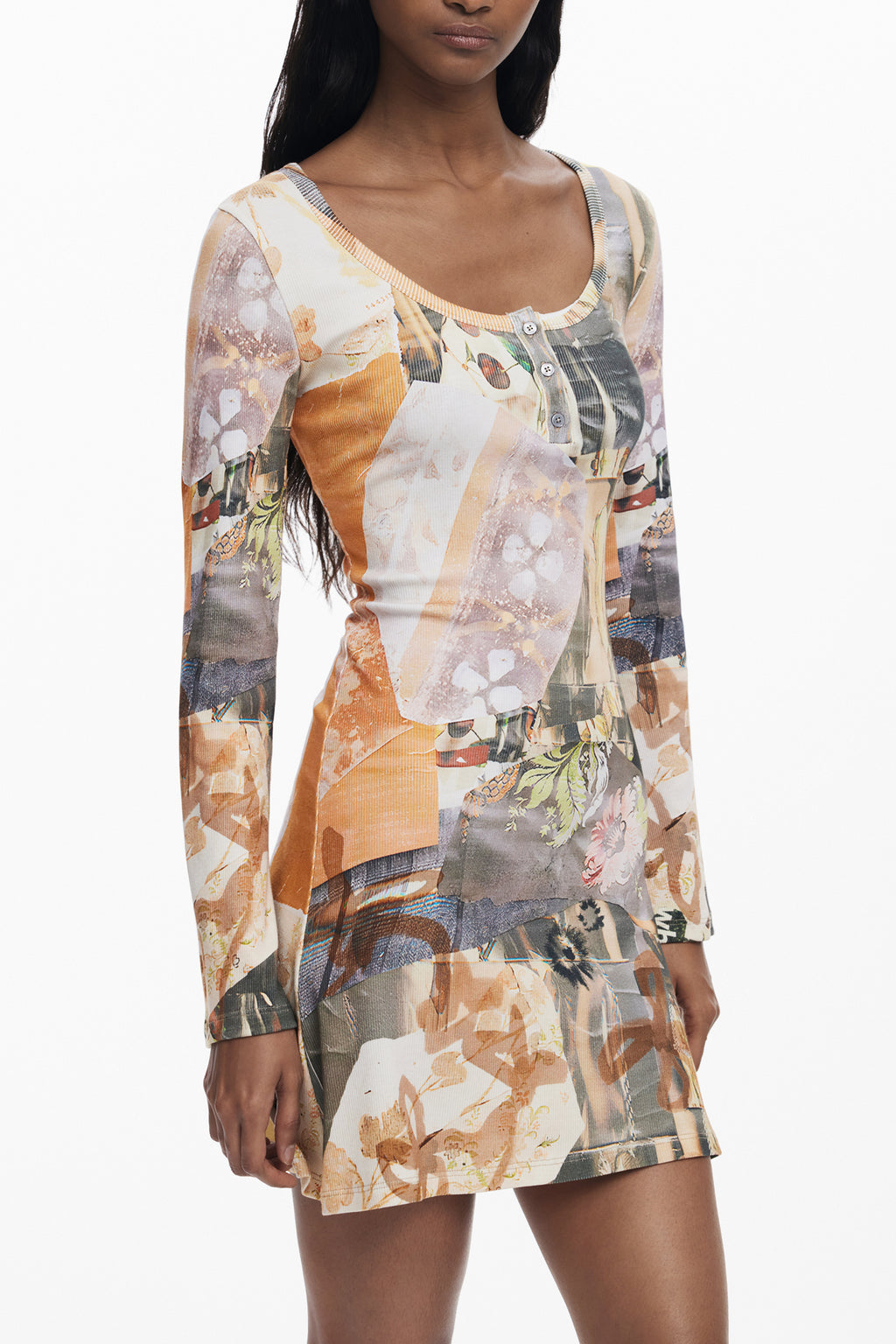 DESIGUAL SHORT DRESS FOR WOMEN IN BEIGE 