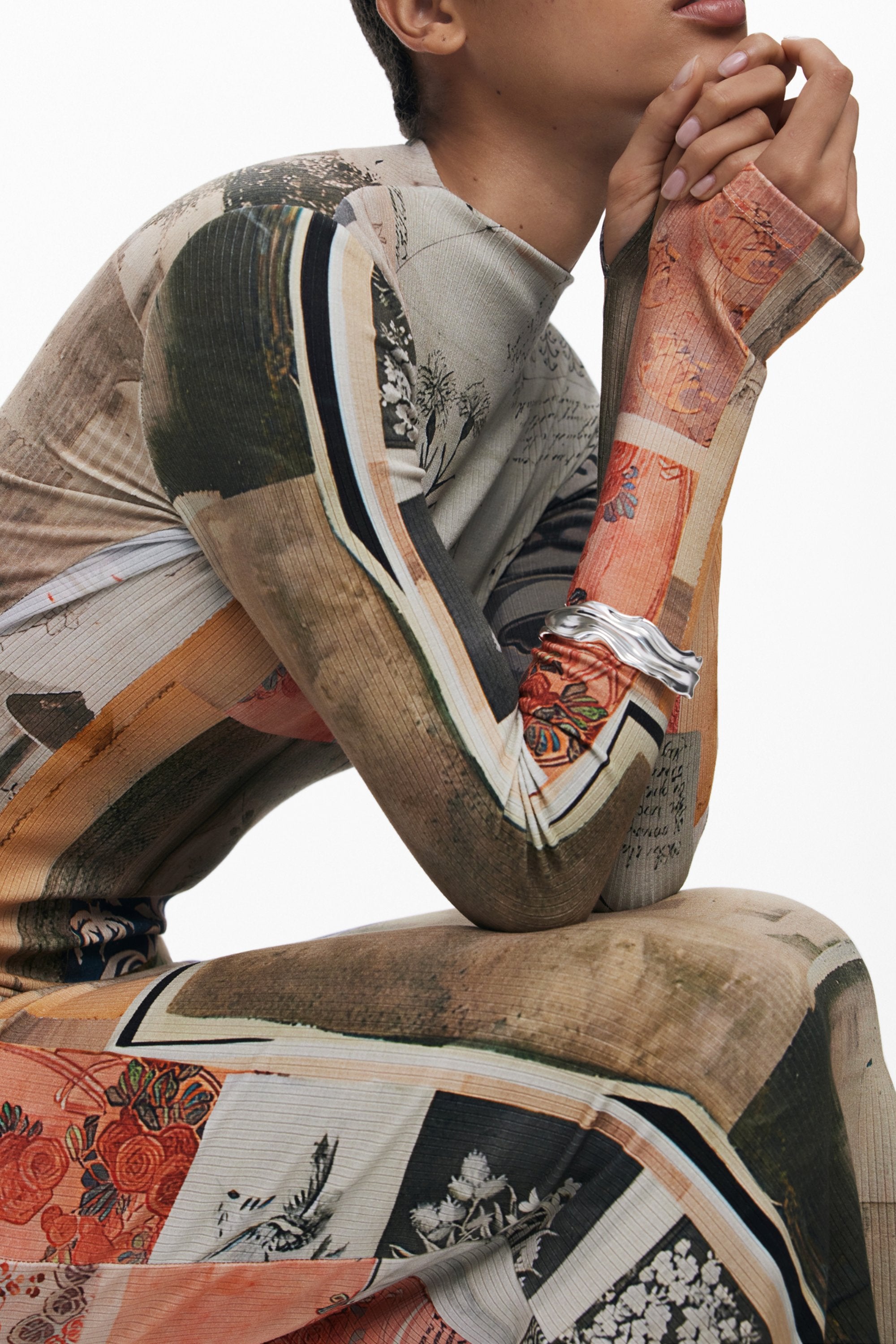 DESIGUAL WOMEN'S LONG DRESS IN BEIGE 