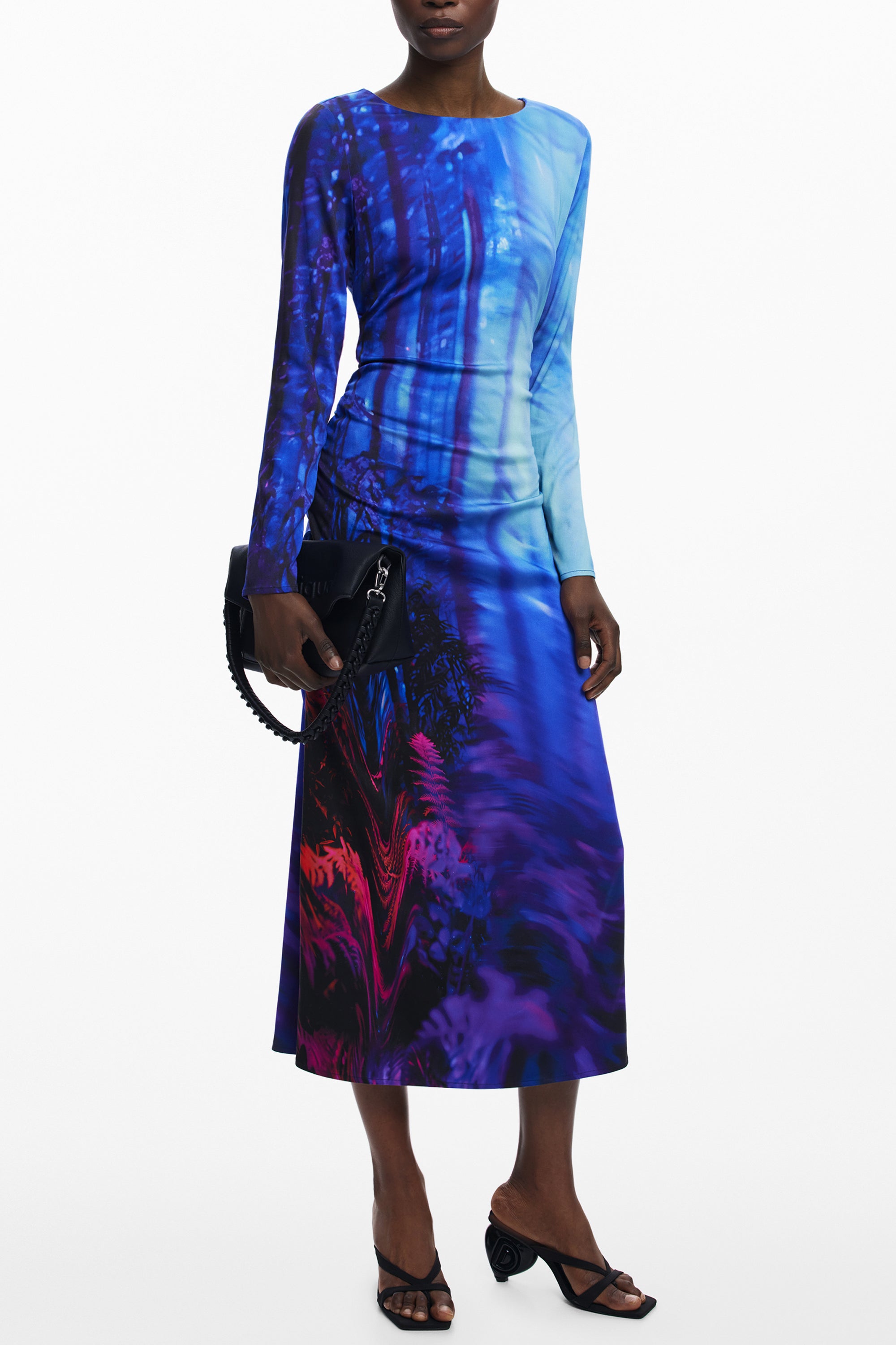 DESIGUAL WOMEN'S LONG BLUE DRESS 