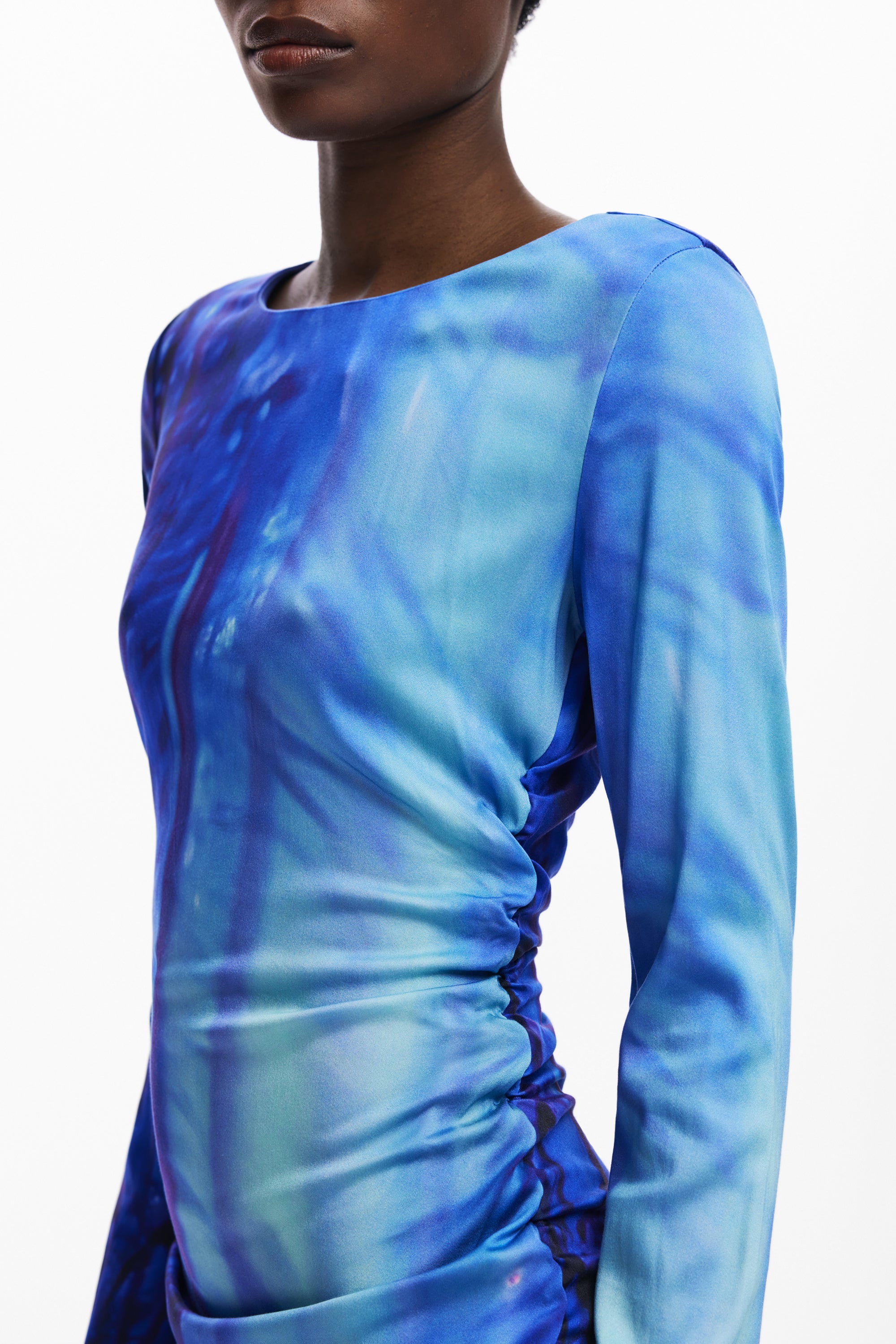 DESIGUAL WOMEN'S LONG BLUE DRESS 