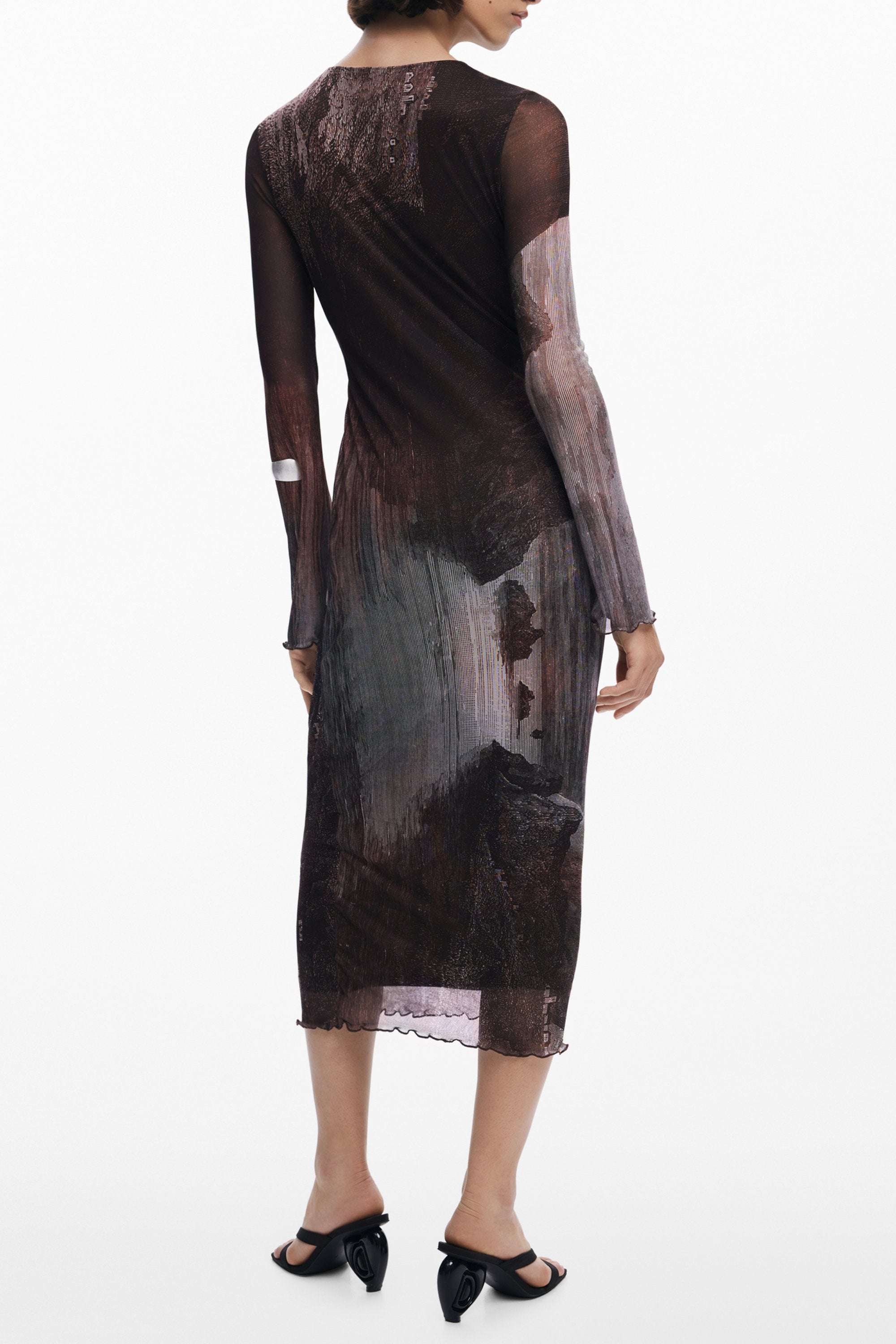 DESIGUAL WOMEN'S LONG DRESS IN BROWN 