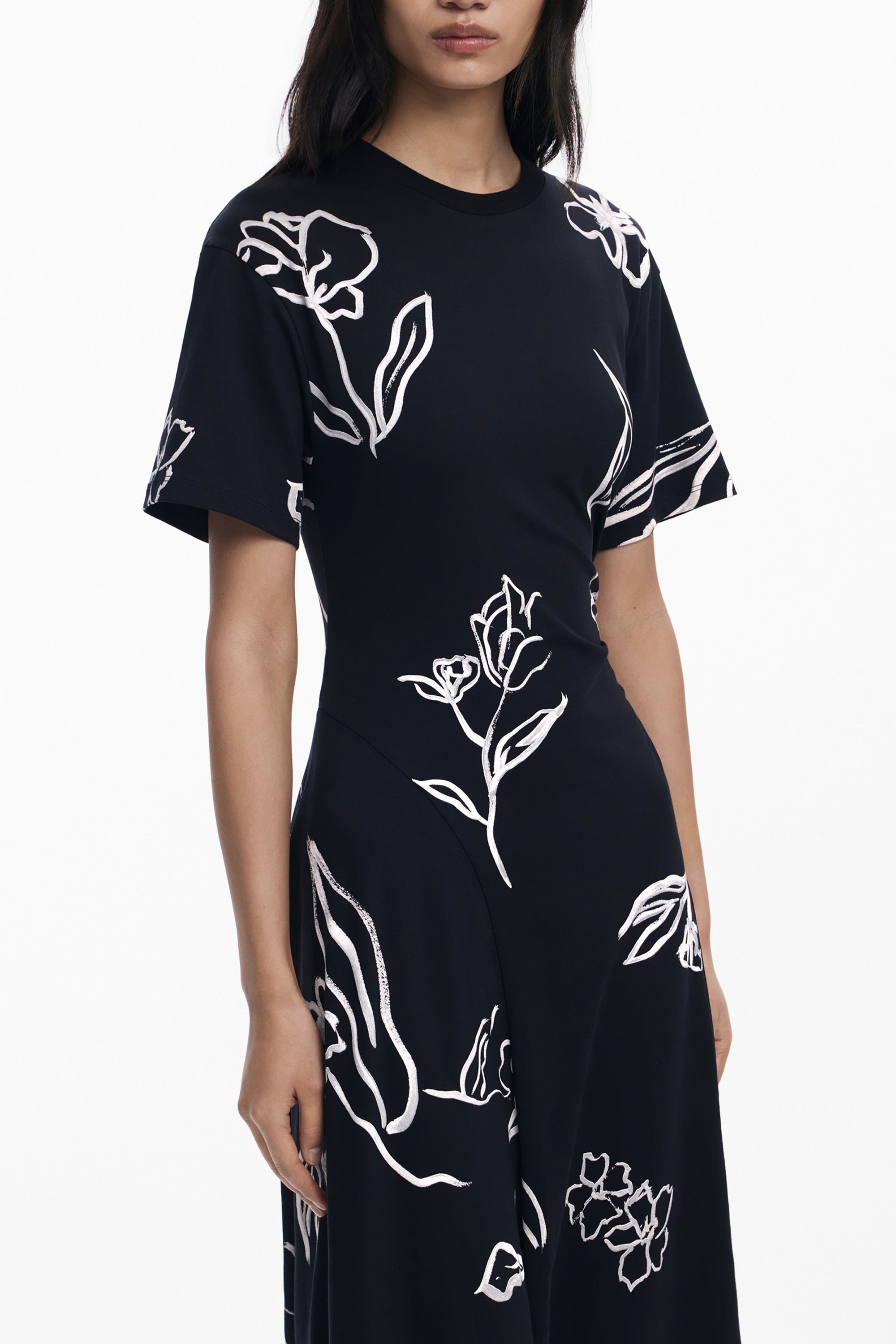 DESIGUAL WOMEN'S LONG BLACK DRESS 