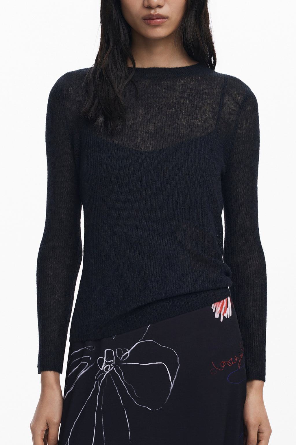 DESIGUAL WOMEN'S LONG BLACK DRESS 