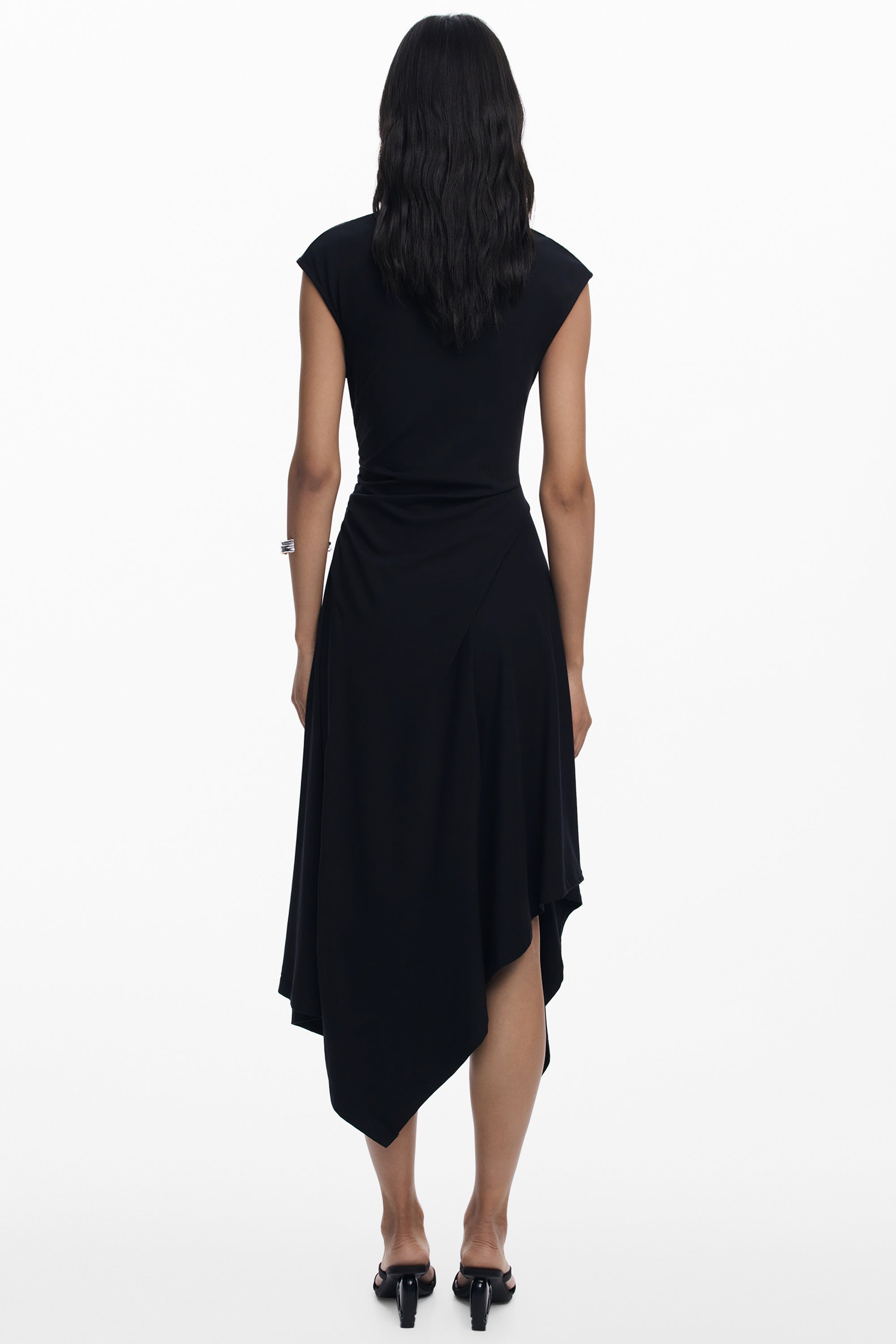 DESIGUAL WOMEN'S LONG BLACK DRESS 