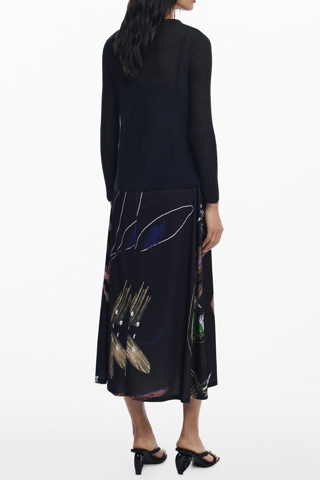 DESIGUAL WOMEN'S LONG BLACK DRESS 