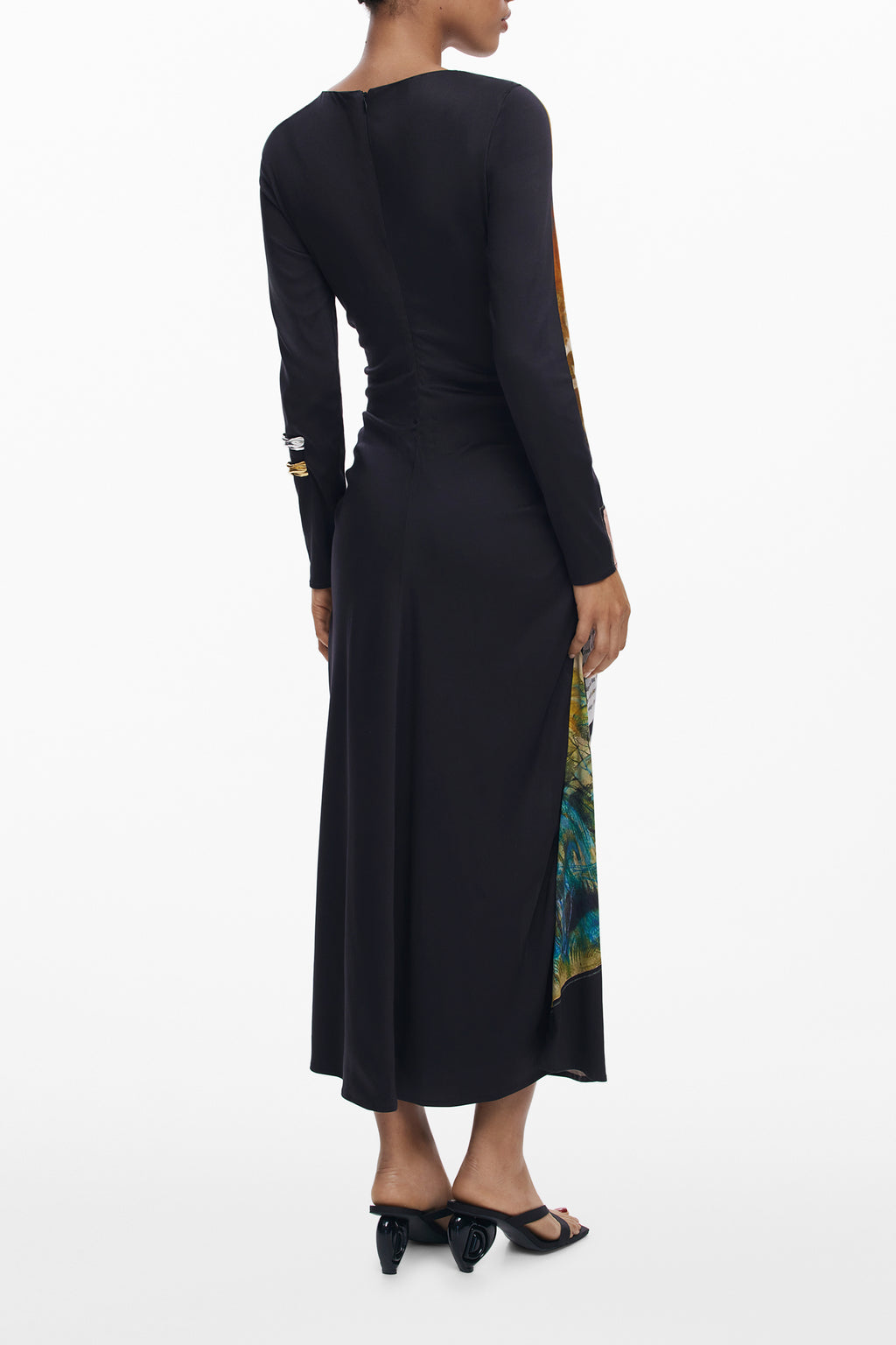 DESIGUAL WOMEN'S LONG BLACK DRESS 