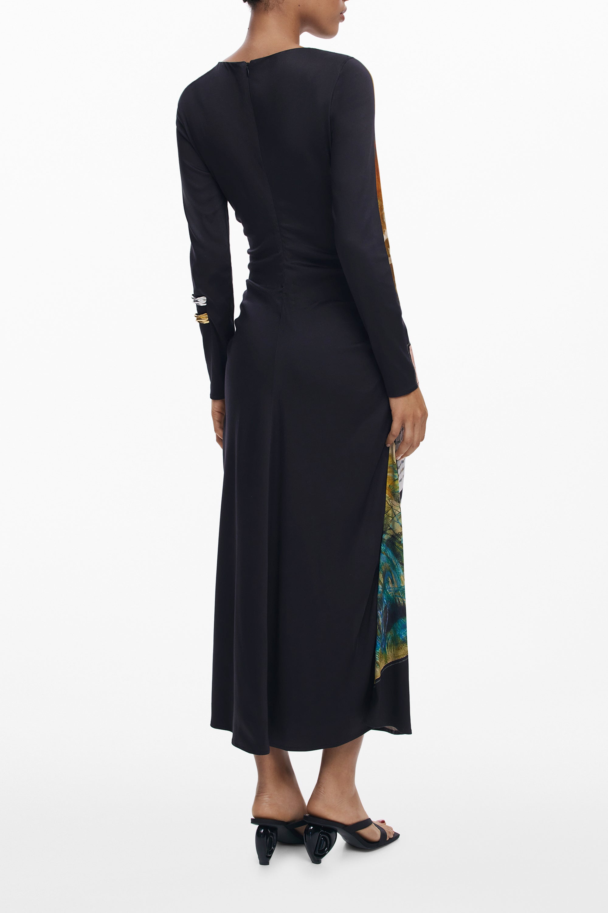 DESIGUAL WOMEN'S LONG BLACK DRESS 