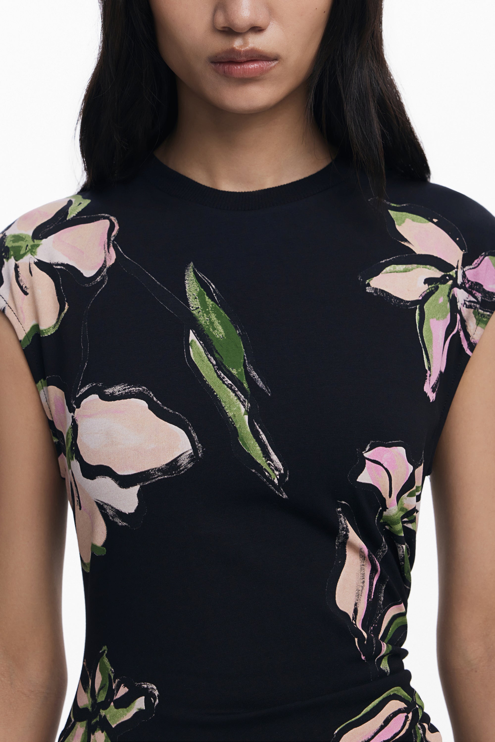 DESIGUAL WOMEN'S LONG BLACK DRESS 