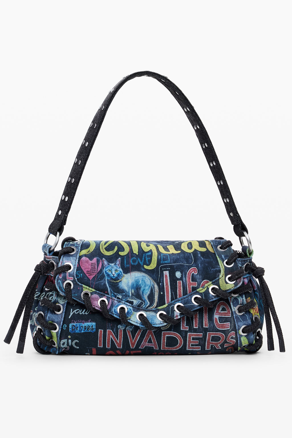 BOLSO AZUL DE MUJER DESIGUAL 