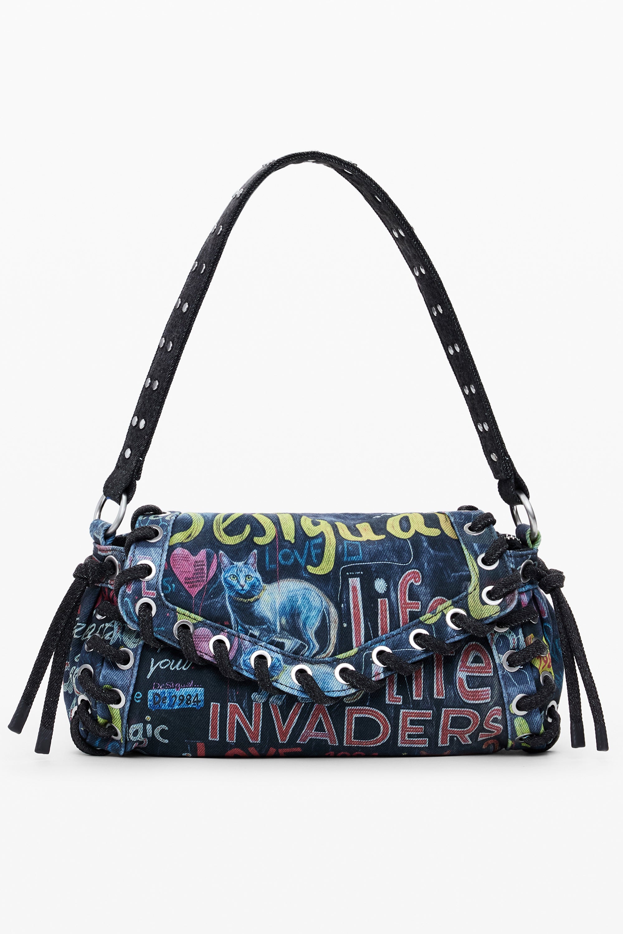 BOLSO AZUL DE MUJER DESIGUAL 