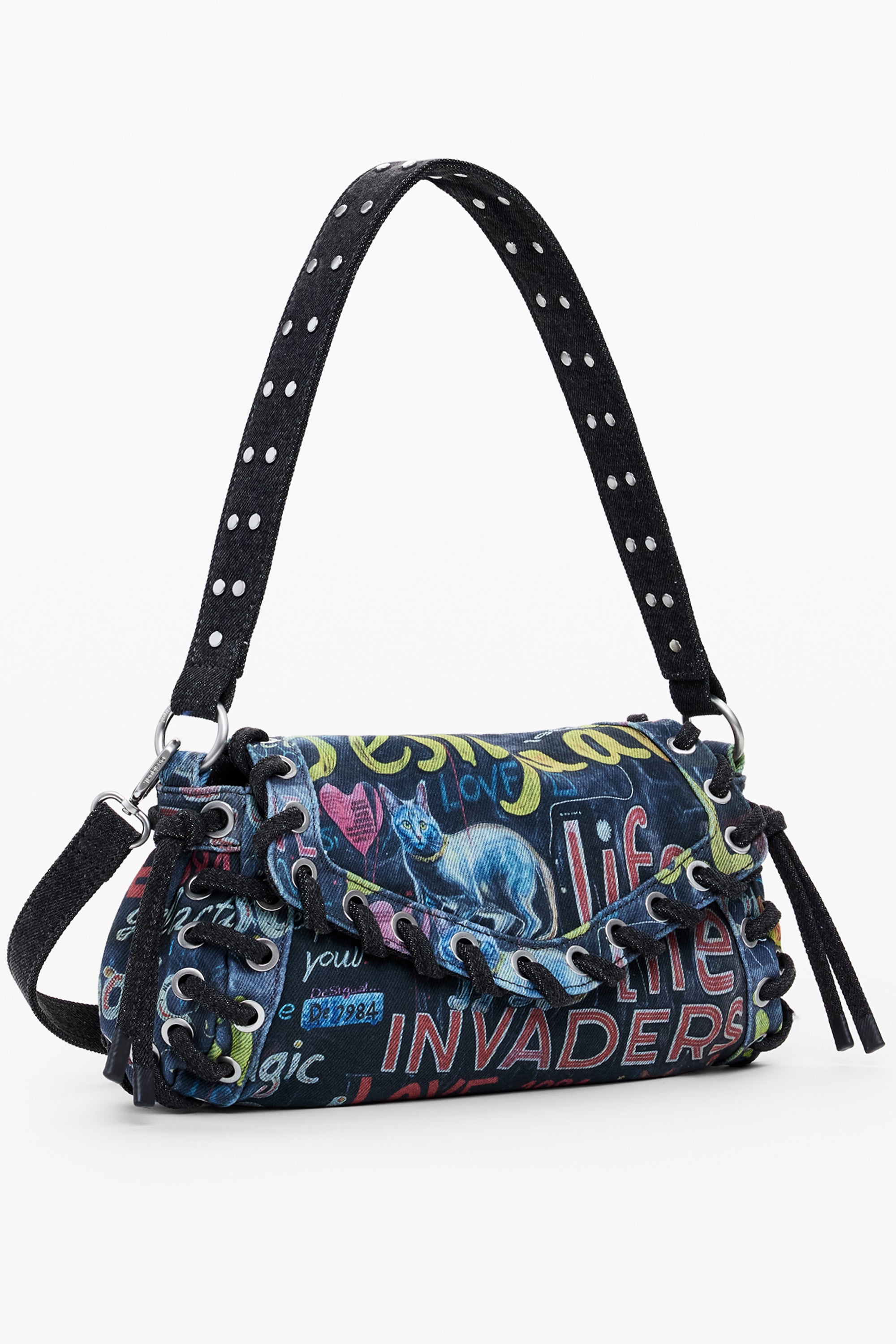 BOLSO AZUL DE MUJER DESIGUAL 