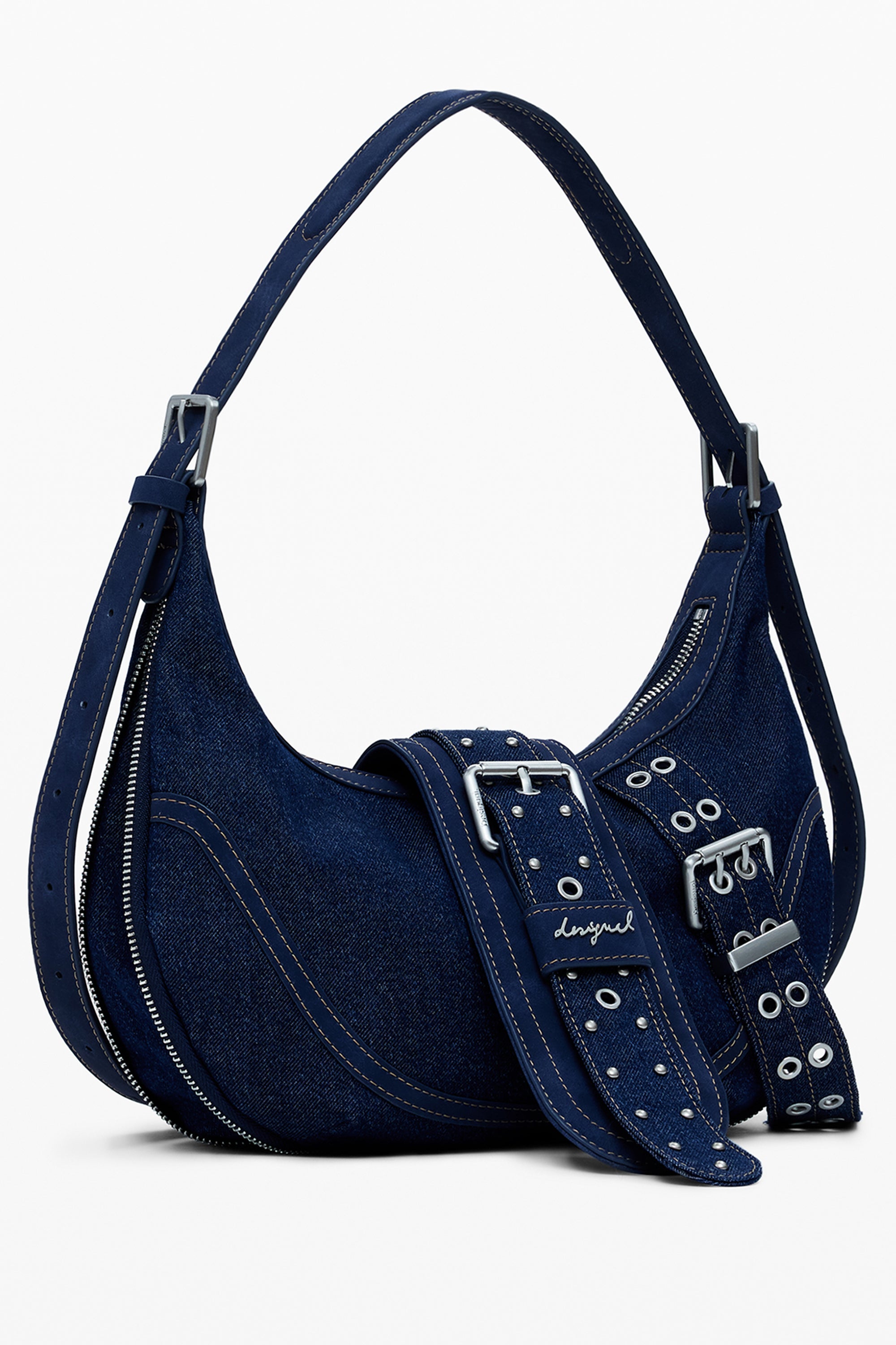 BOLSO AZUL DE MUJER DESIGUAL 
