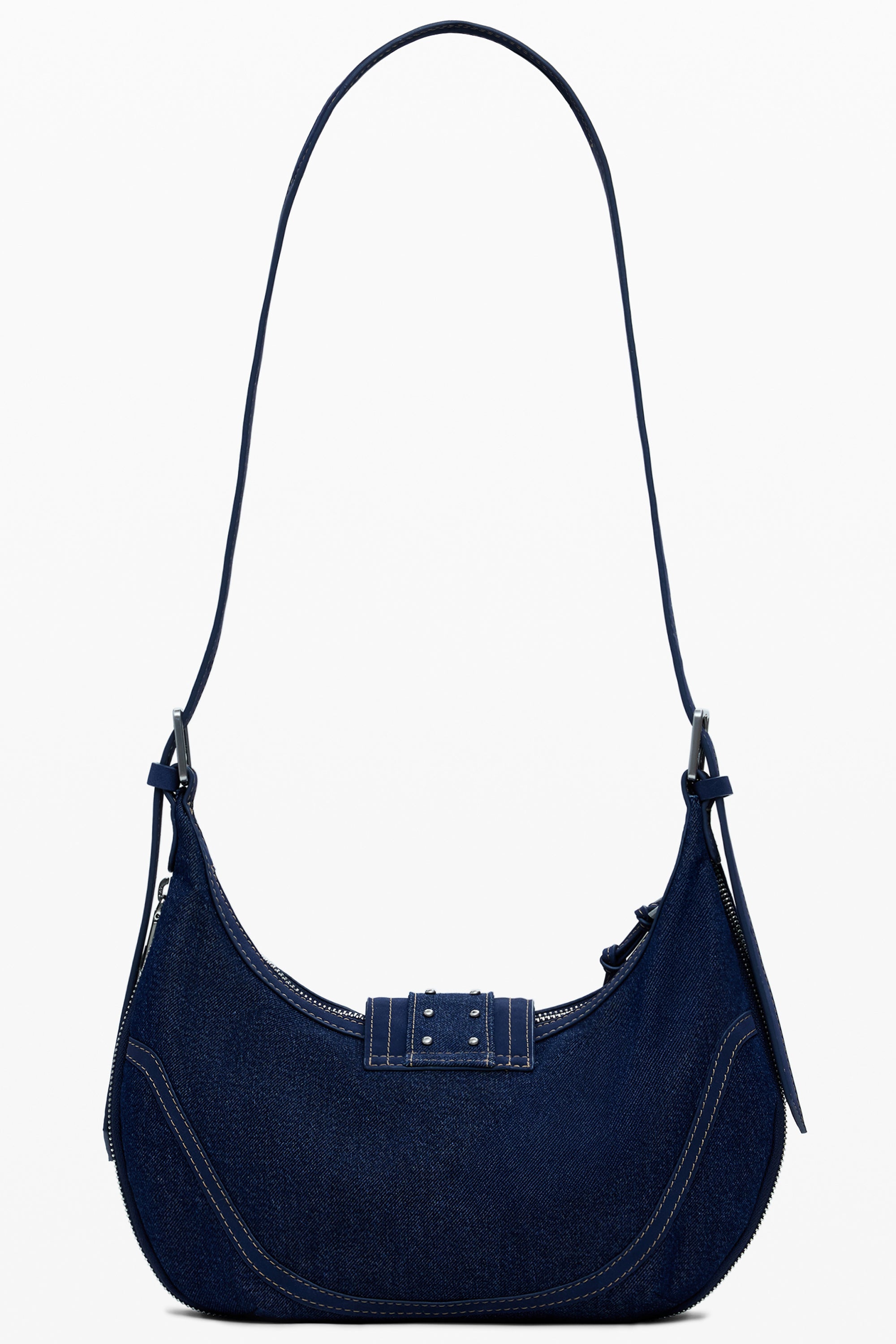 BOLSO AZUL DE MUJER DESIGUAL 