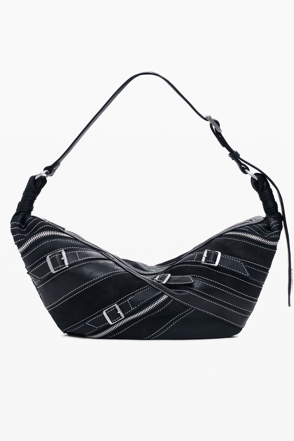 BOLSO NEGRO DE MUJER DESIGUAL 