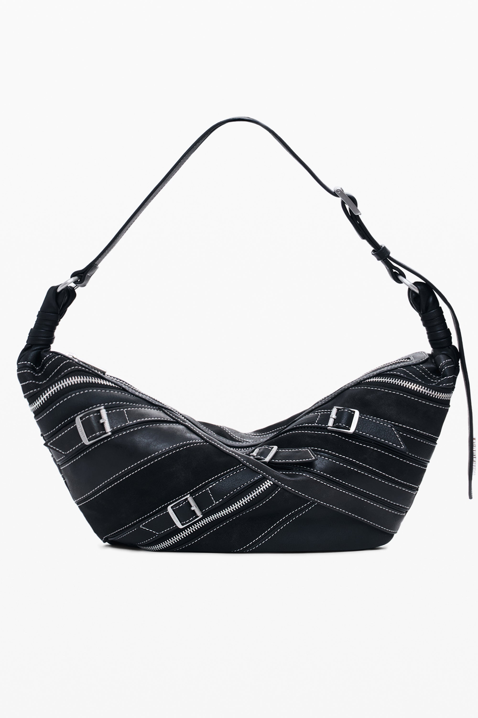 BOLSO NEGRO DE MUJER DESIGUAL 