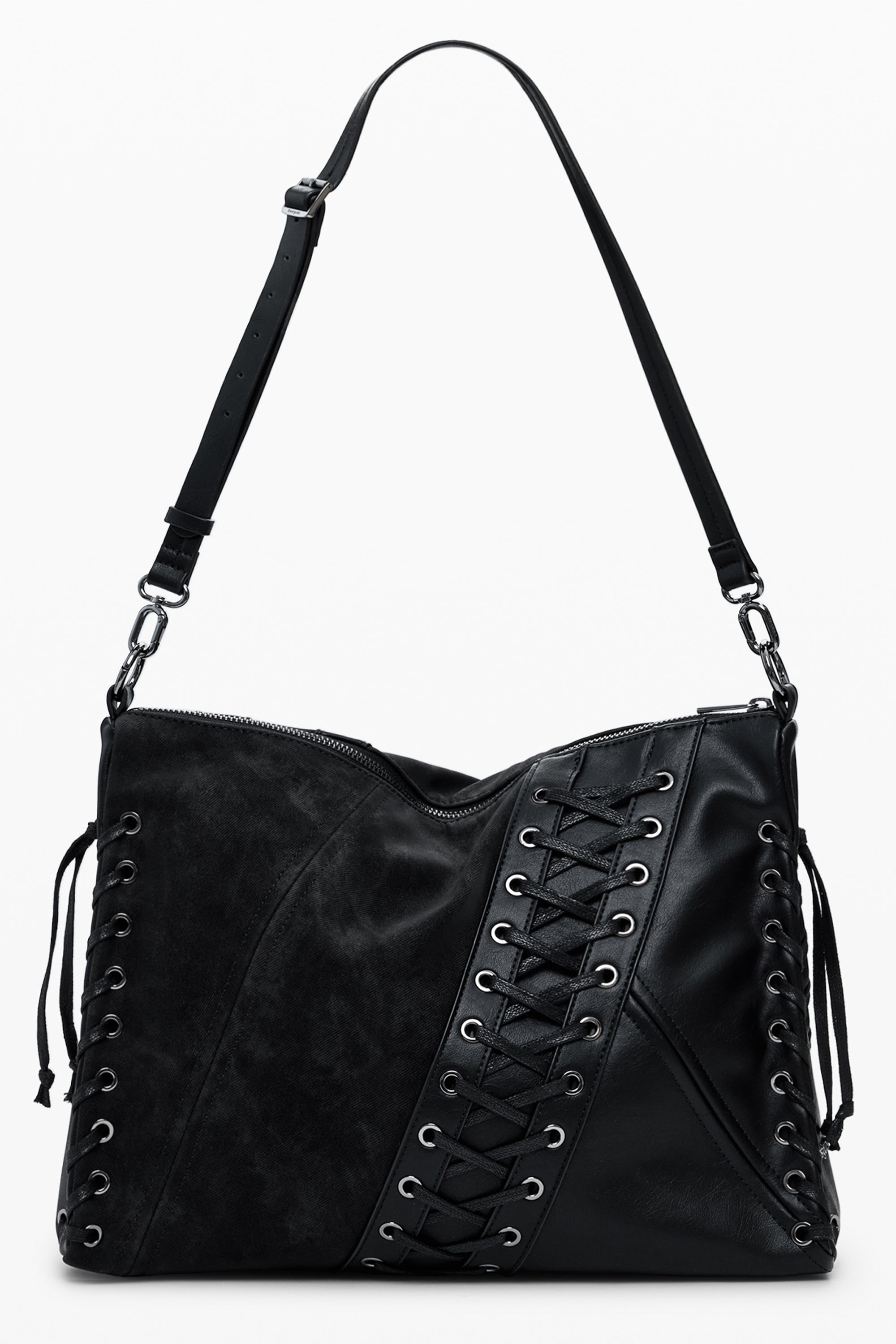 BOLSO NEGRO DE MUJER DESIGUAL 