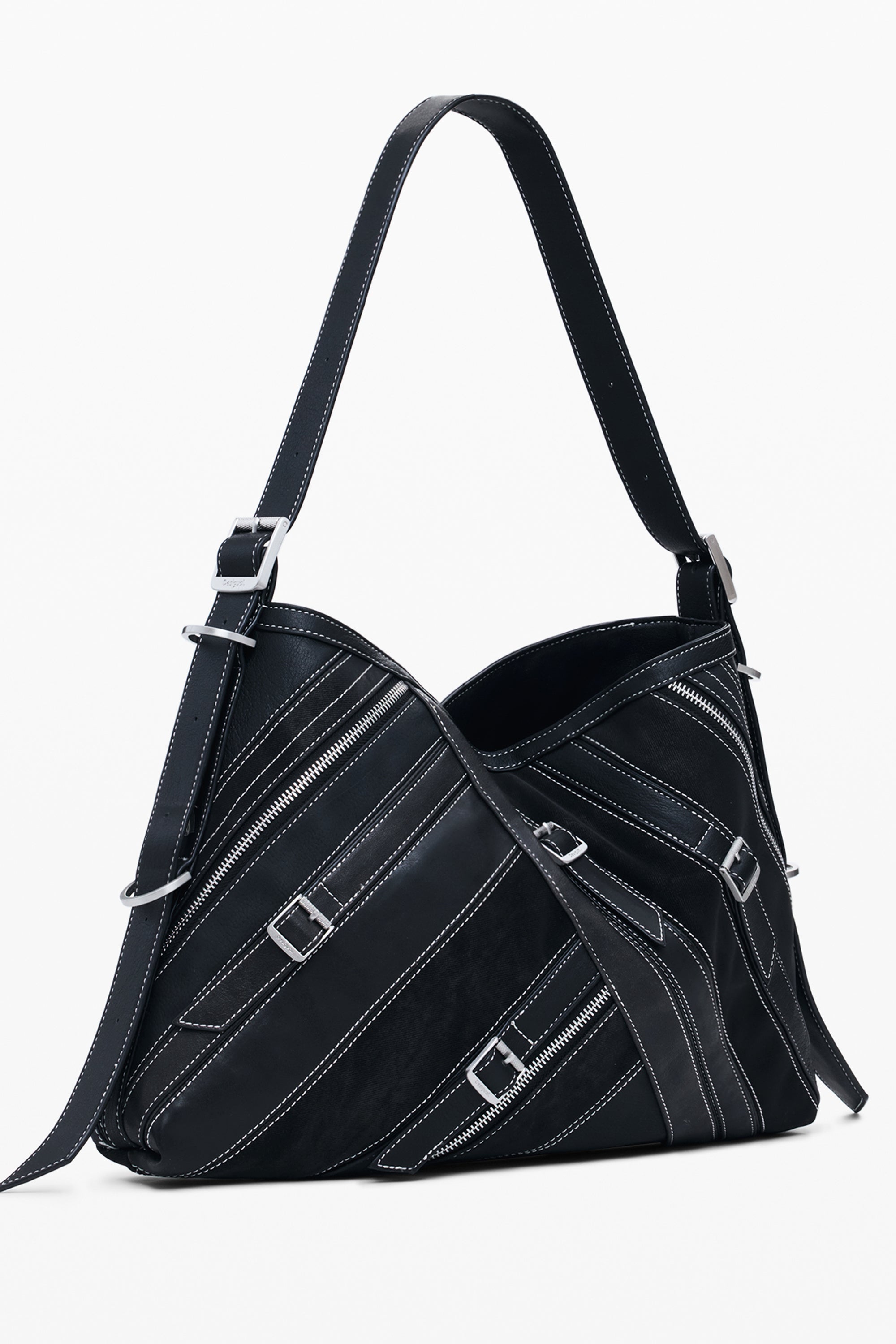 BOLSO NEGRO DE MUJER DESIGUAL 