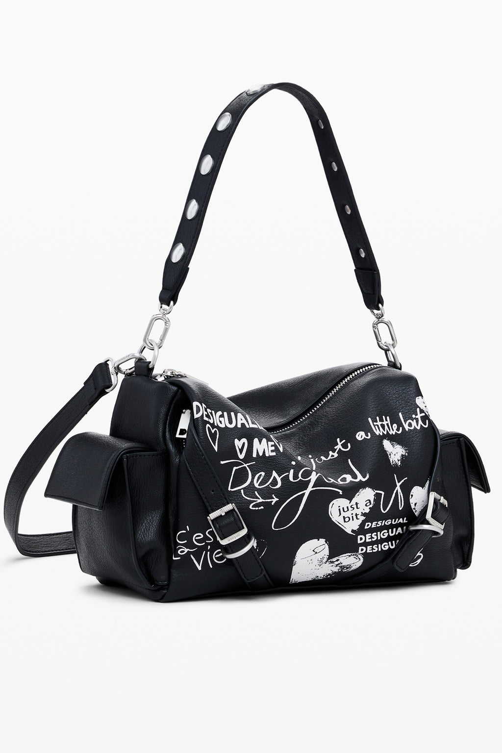 BOLSO NEGRO DE MUJER DESIGUAL 